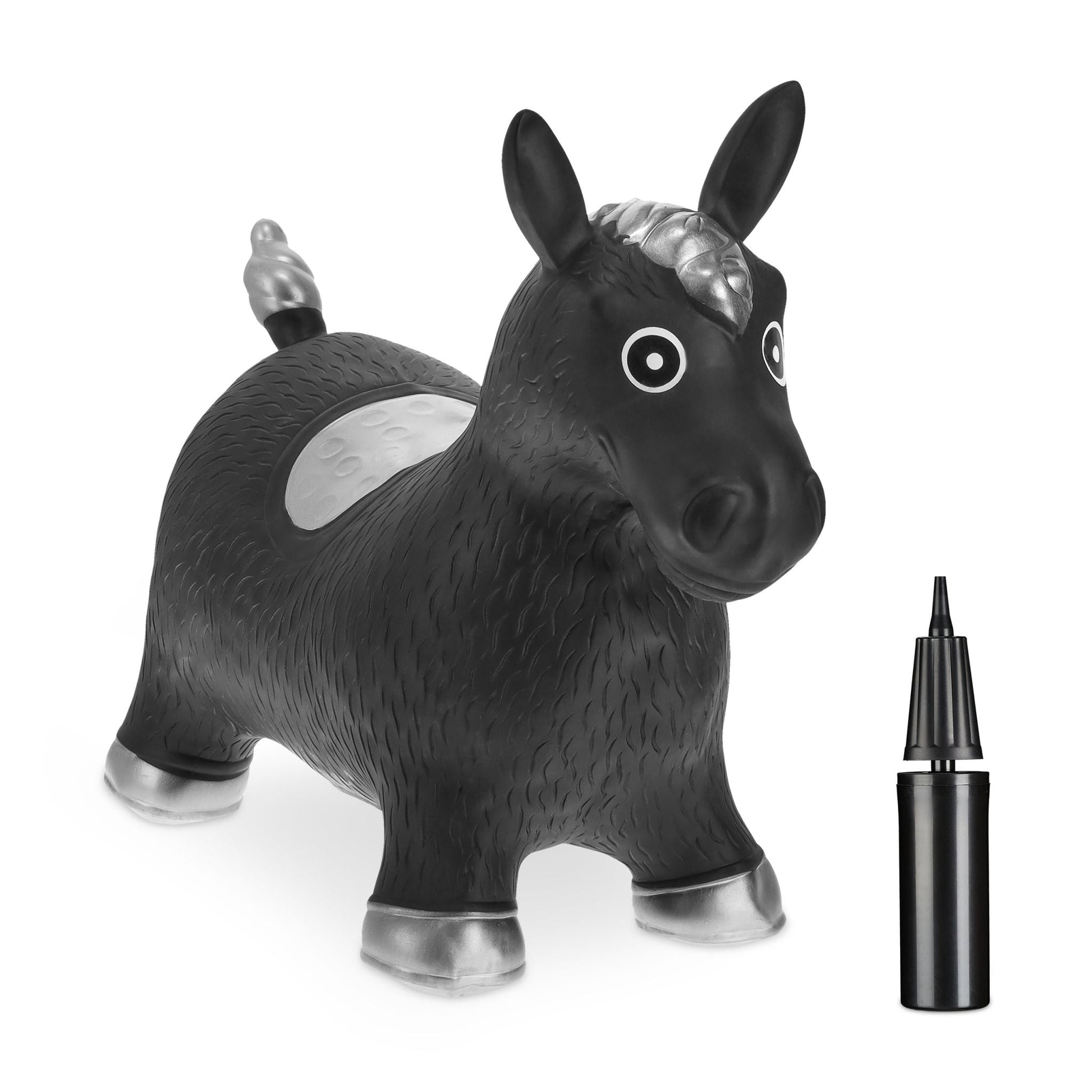 Hüpftier Pferd Schwarz-Silber von Relaxdays