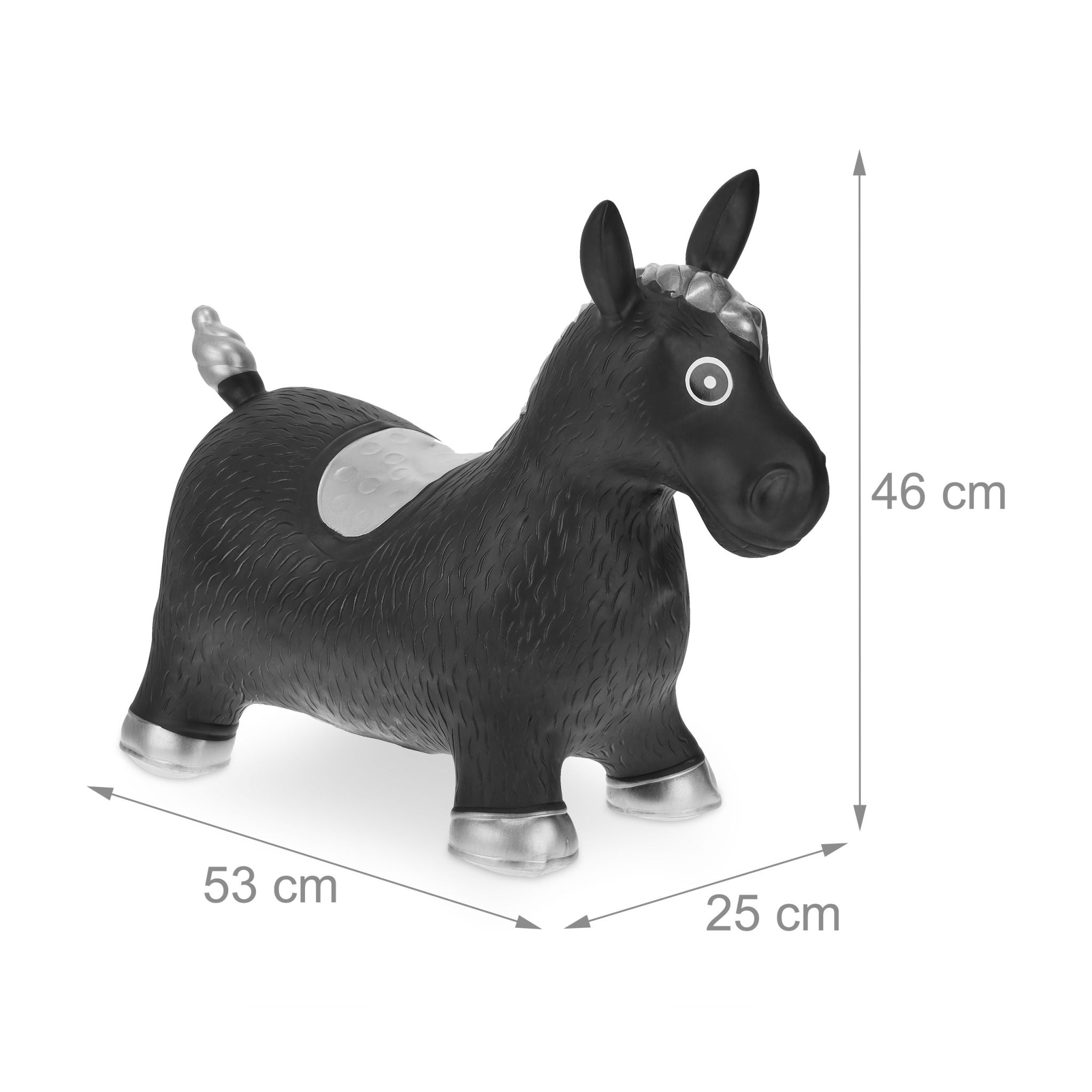 Hüpftier Pferd Schwarz-Silber von Relaxdays
