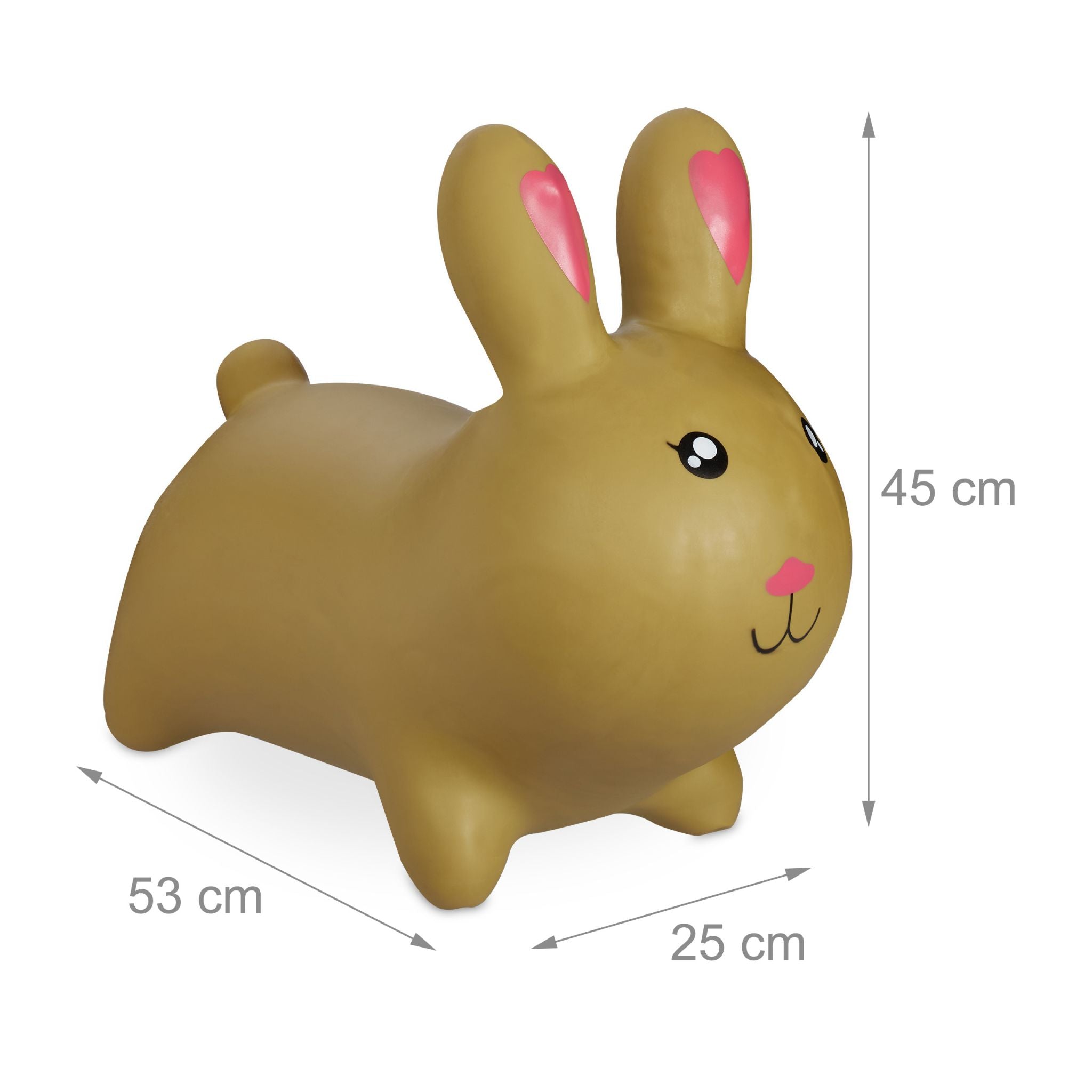 Hüpftier Hase Beige-Rosa-Schwarz von Relaxdays