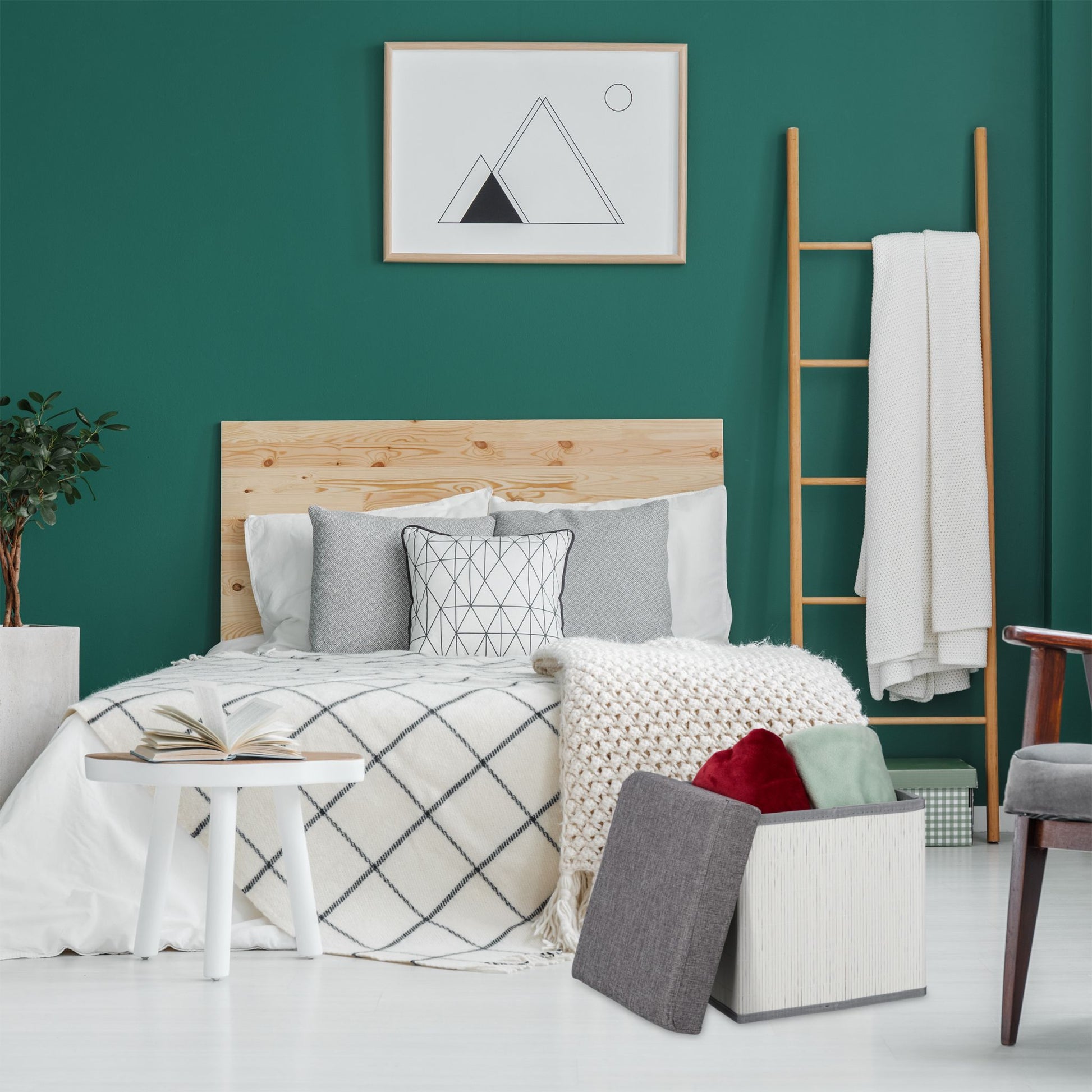 Sitzhocker mit Stauraum Weiss-Grau von Relaxdays