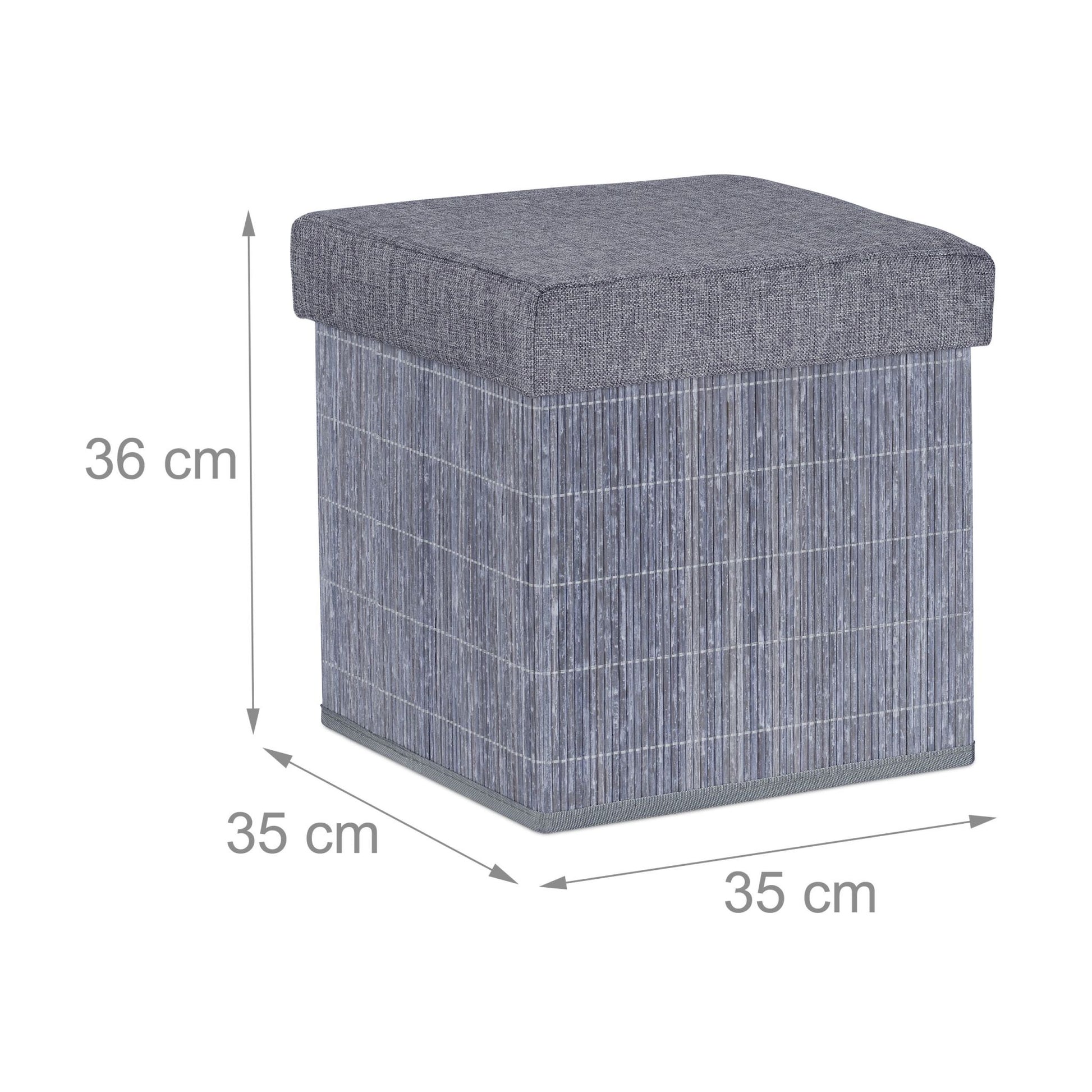 Sitzhocker mit Stauraum Grau von Relaxdays