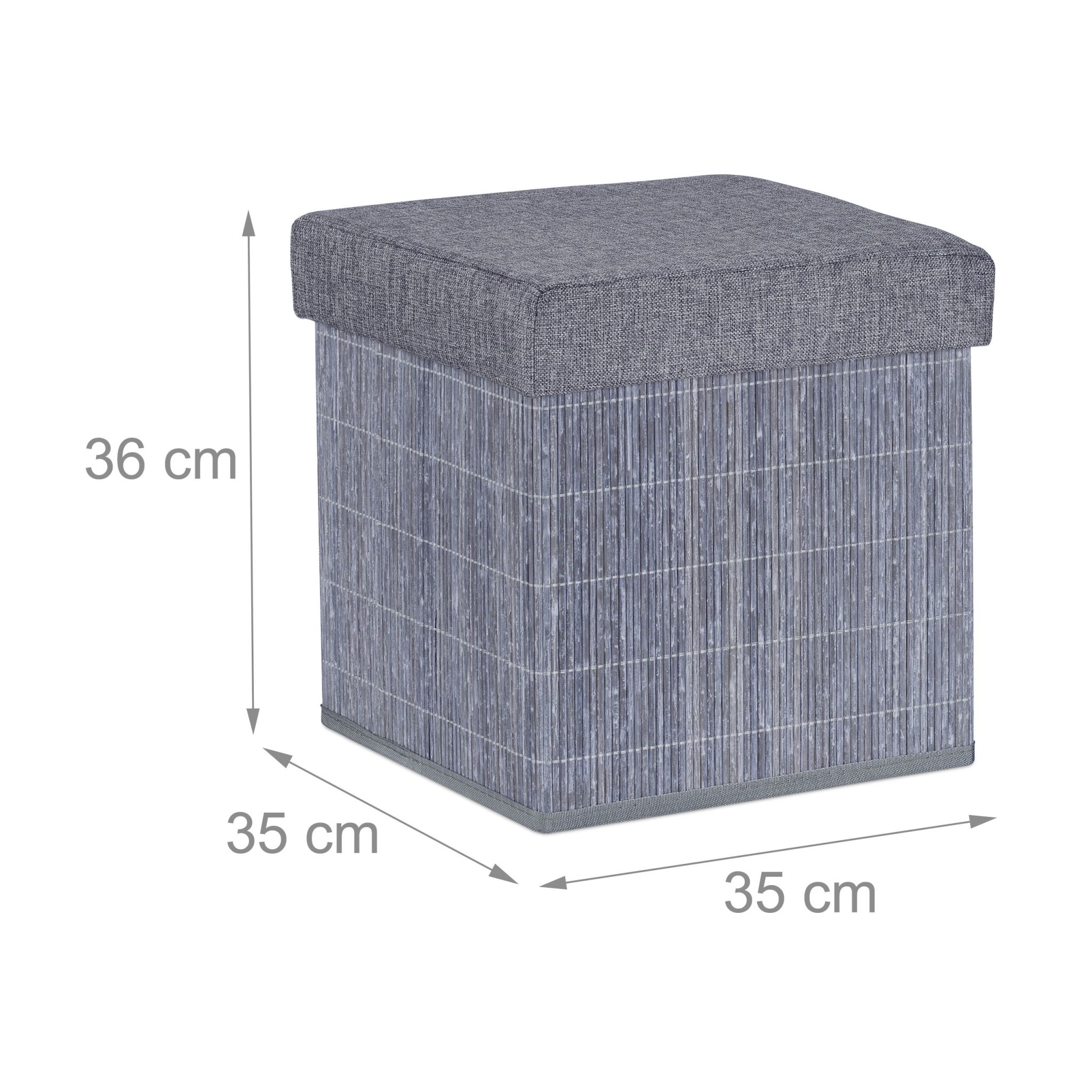 Sitzhocker mit Stauraum Grau von Relaxdays