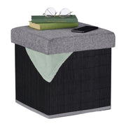 Sitzhocker mit Stauraum Schwarz-Grau von Relaxdays