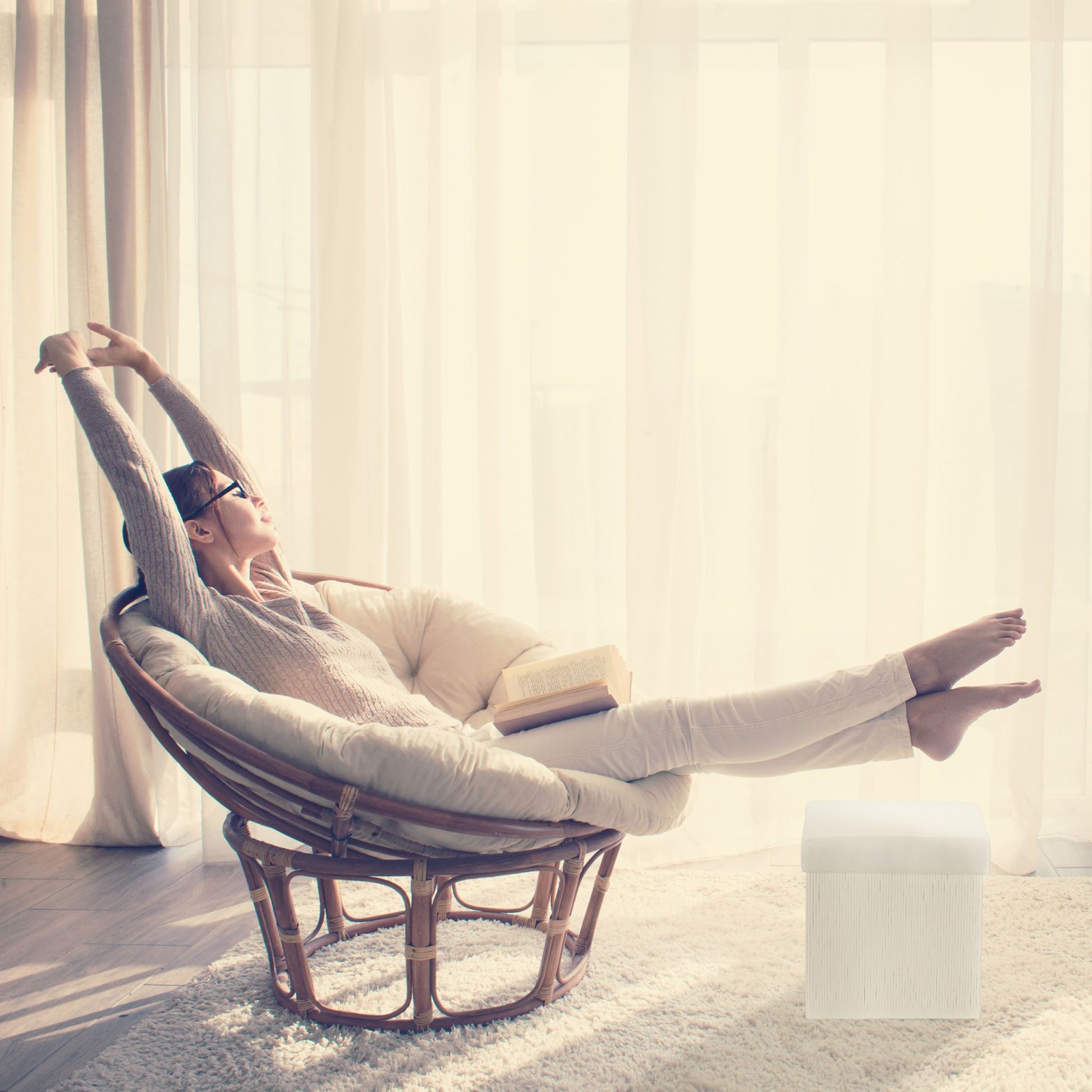 Sitzhocker mit Stauraum Weiss von Relaxdays