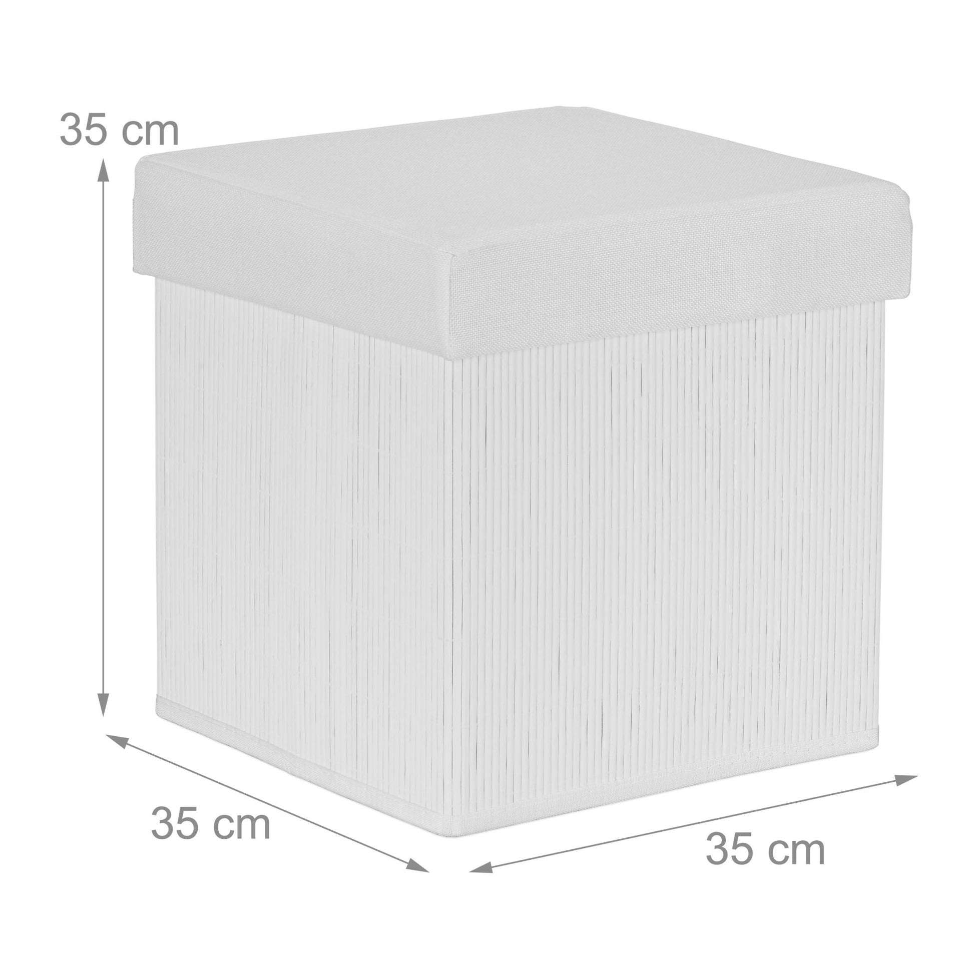 Sitzhocker mit Stauraum Weiss von Relaxdays
