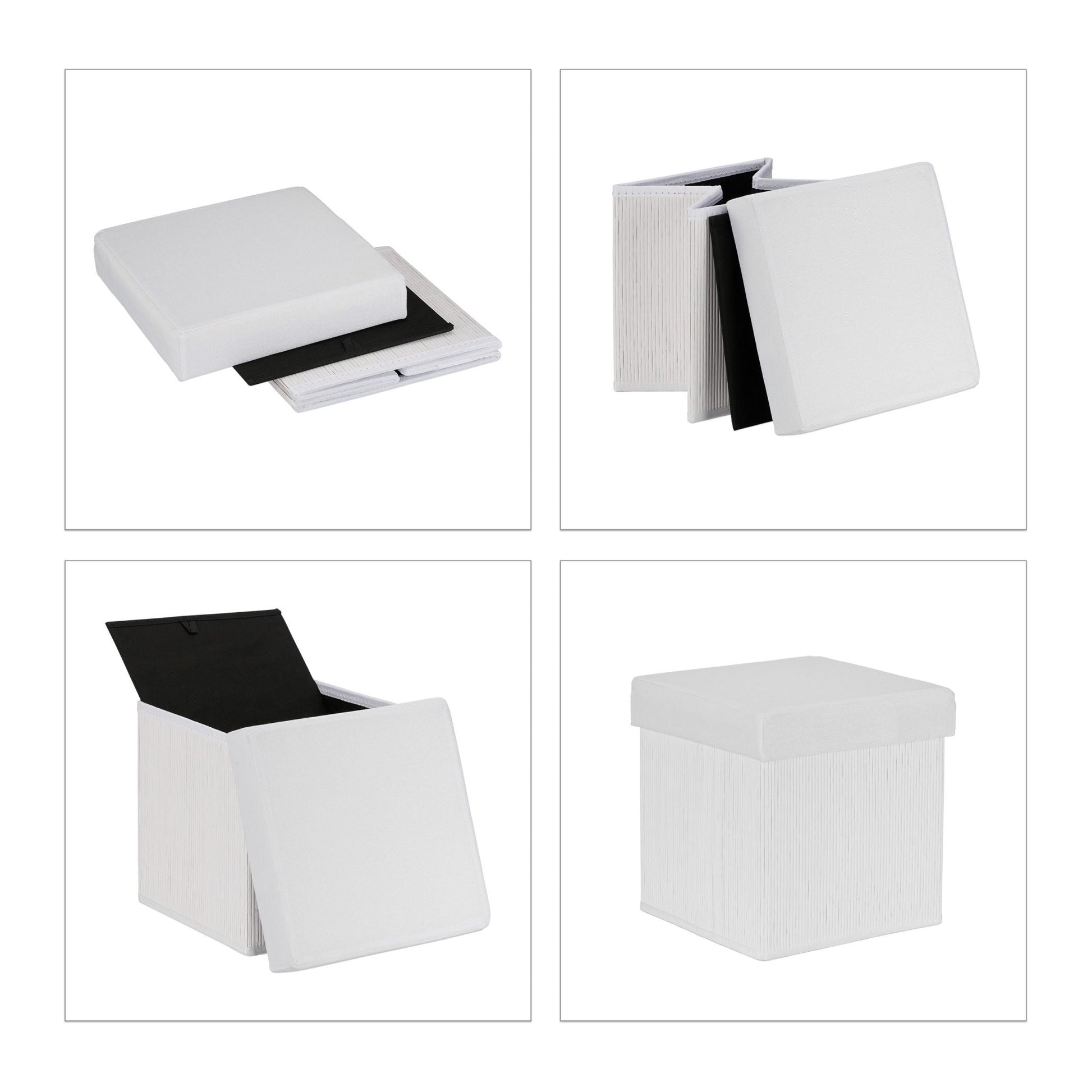 Sitzhocker mit Stauraum Weiss von Relaxdays
