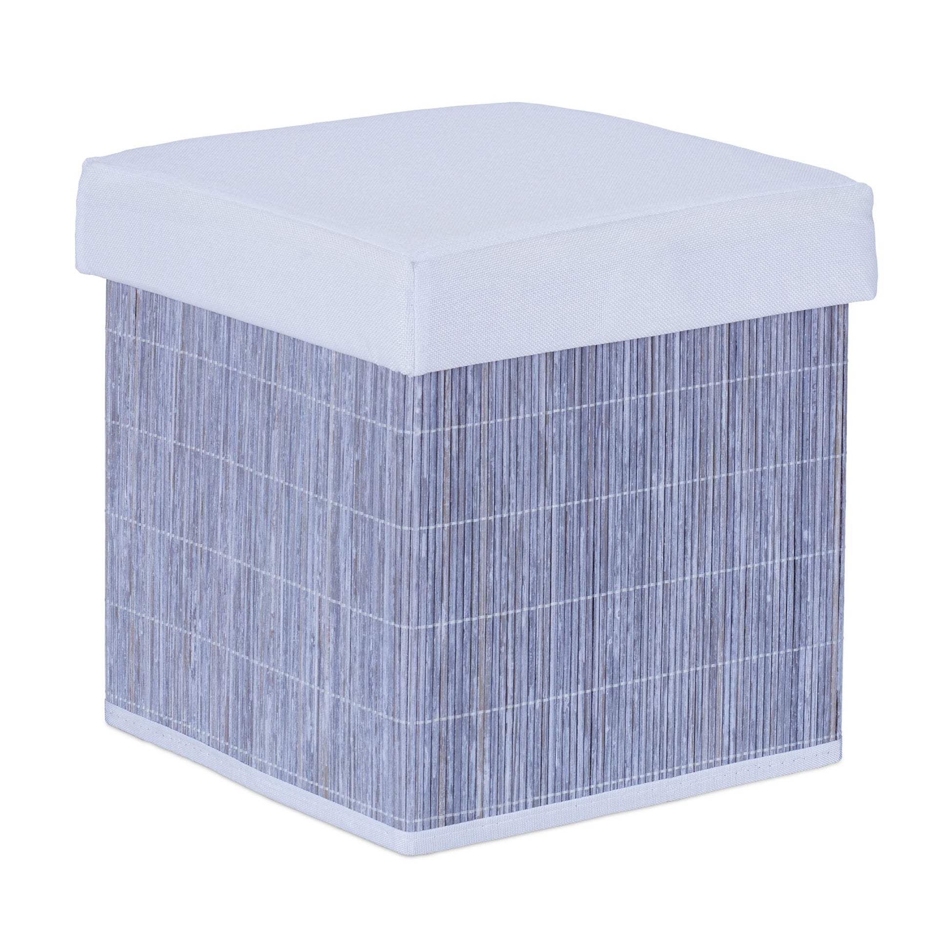 Sitzhocker mit Stauraum Weiss-Grau von Relaxdays