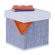 Sitzhocker mit Stauraum Weiss-Grau von Relaxdays