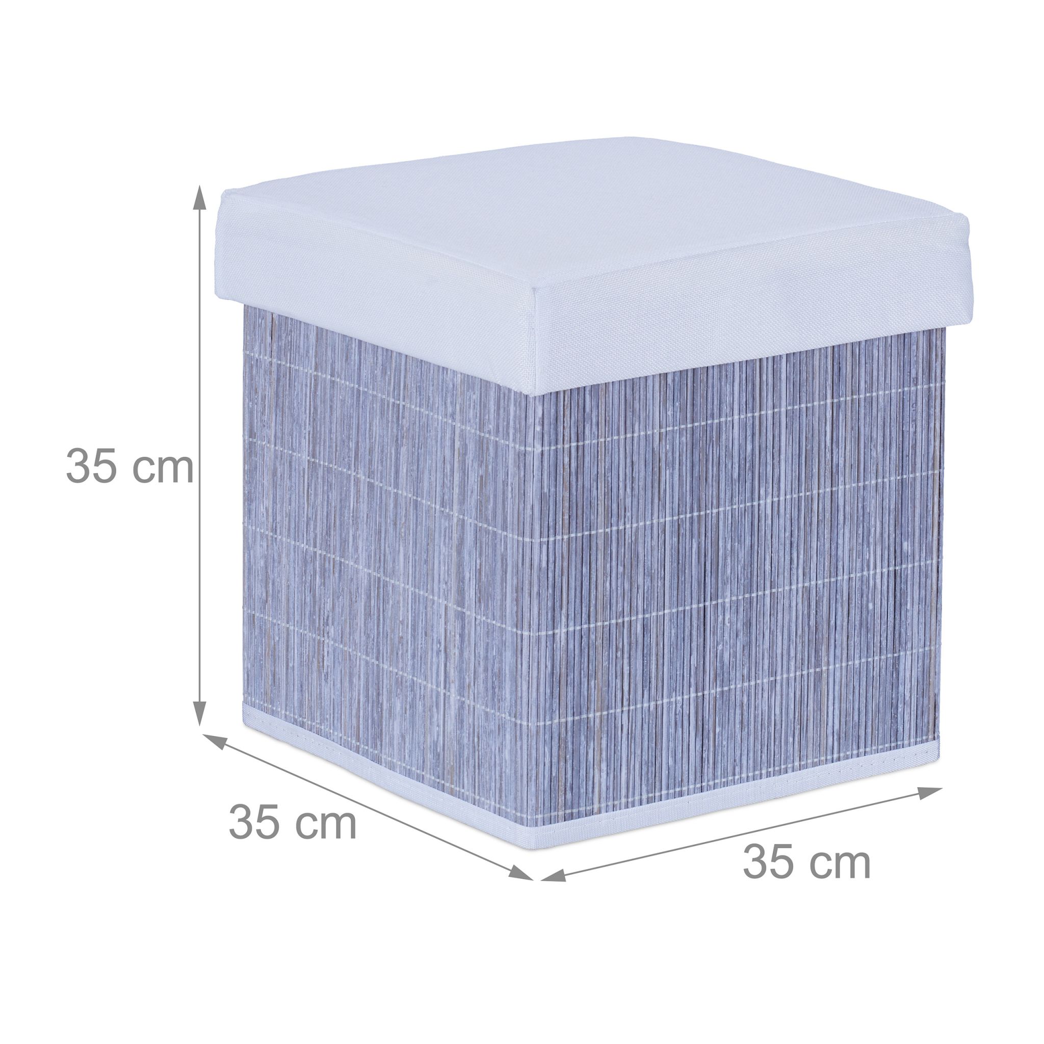 Sitzhocker mit Stauraum Weiss-Grau von Relaxdays