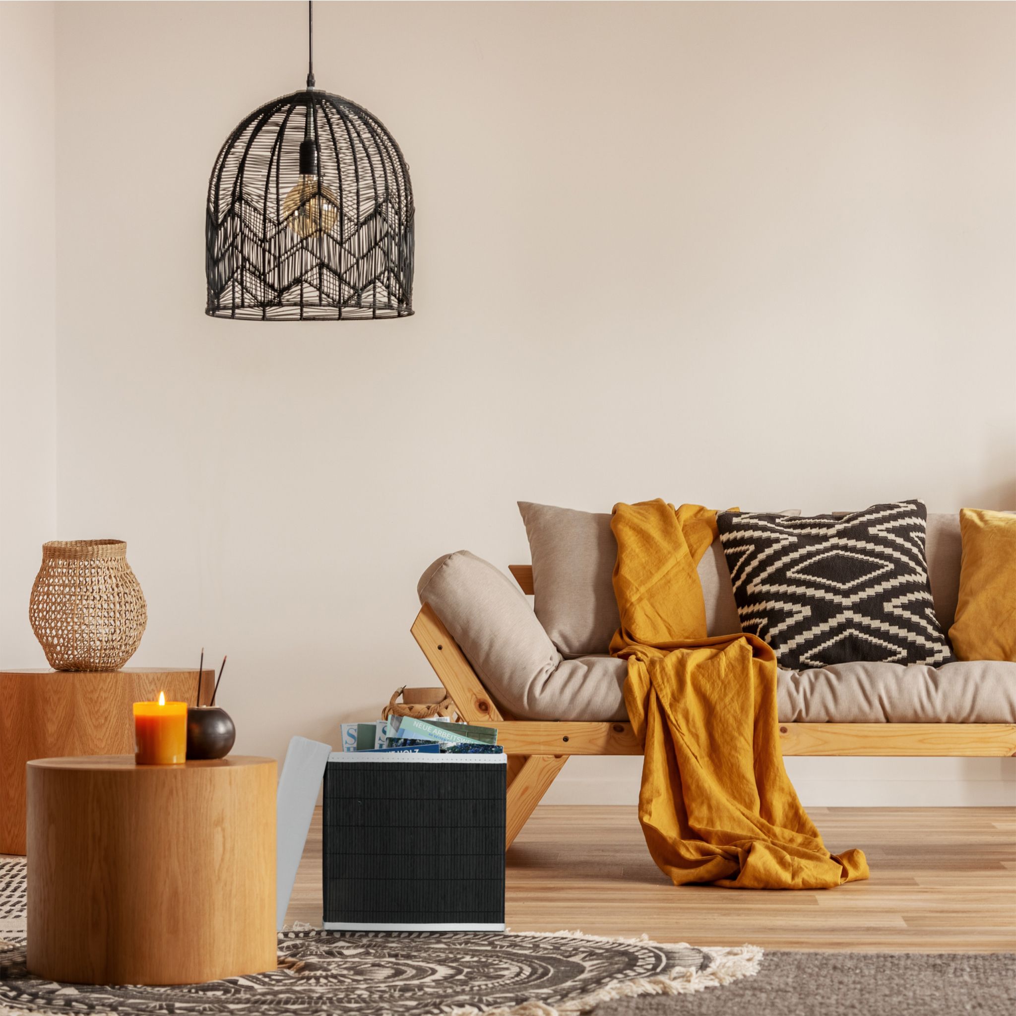 Sitzhocker mit Stauraum Weiss-Schwarz von Relaxdays