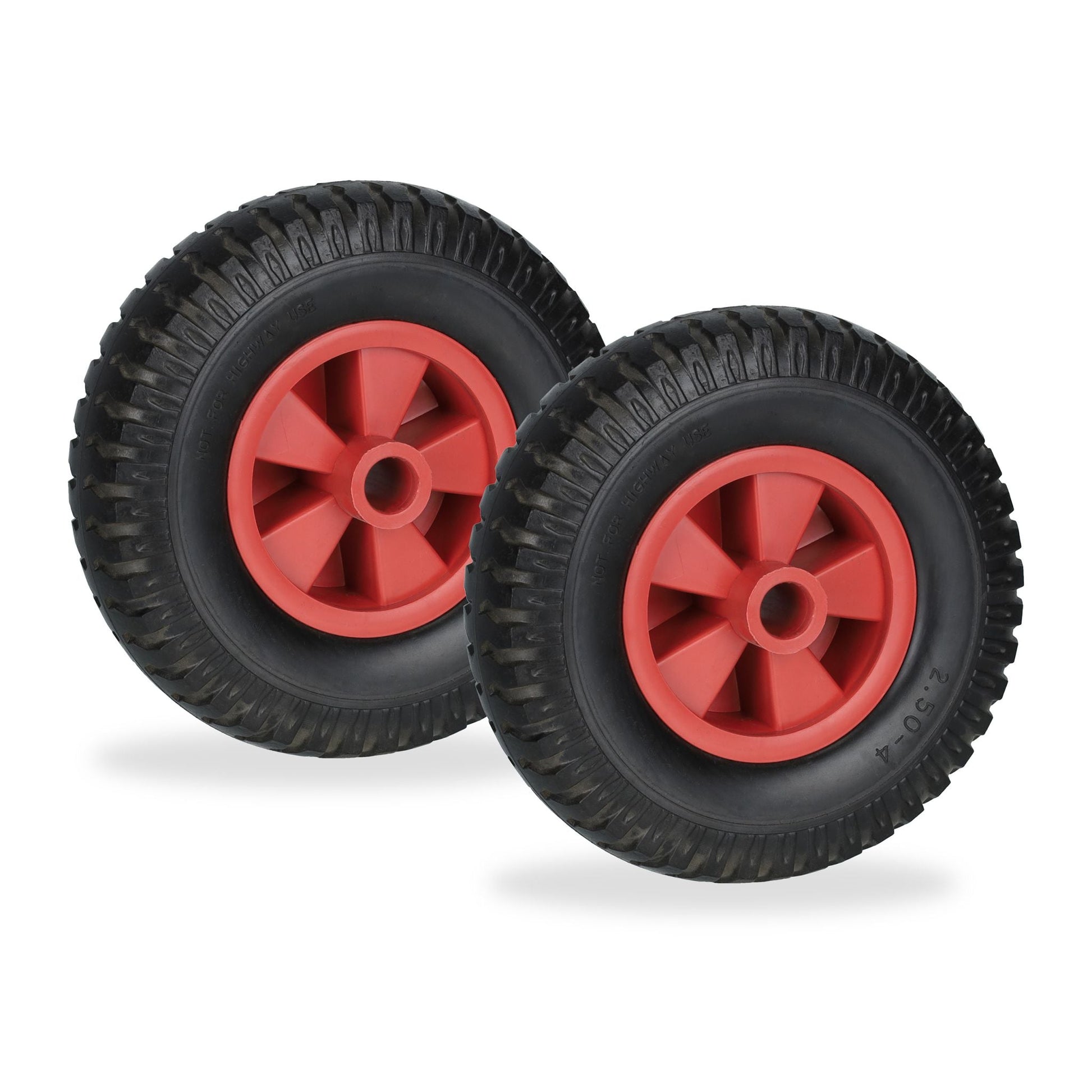 Schubkarrenrad 2.50-4 2er-Set Rot-Schwarz von Relaxdays