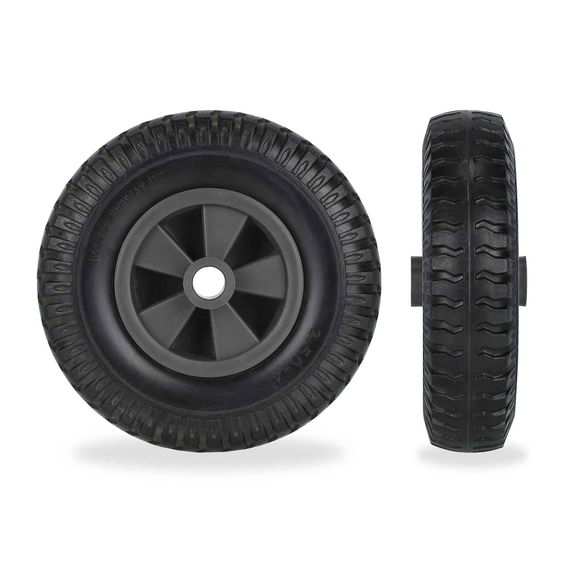 Schubkarrenrad 2.50-4 2er-Set Schwarz von Relaxdays