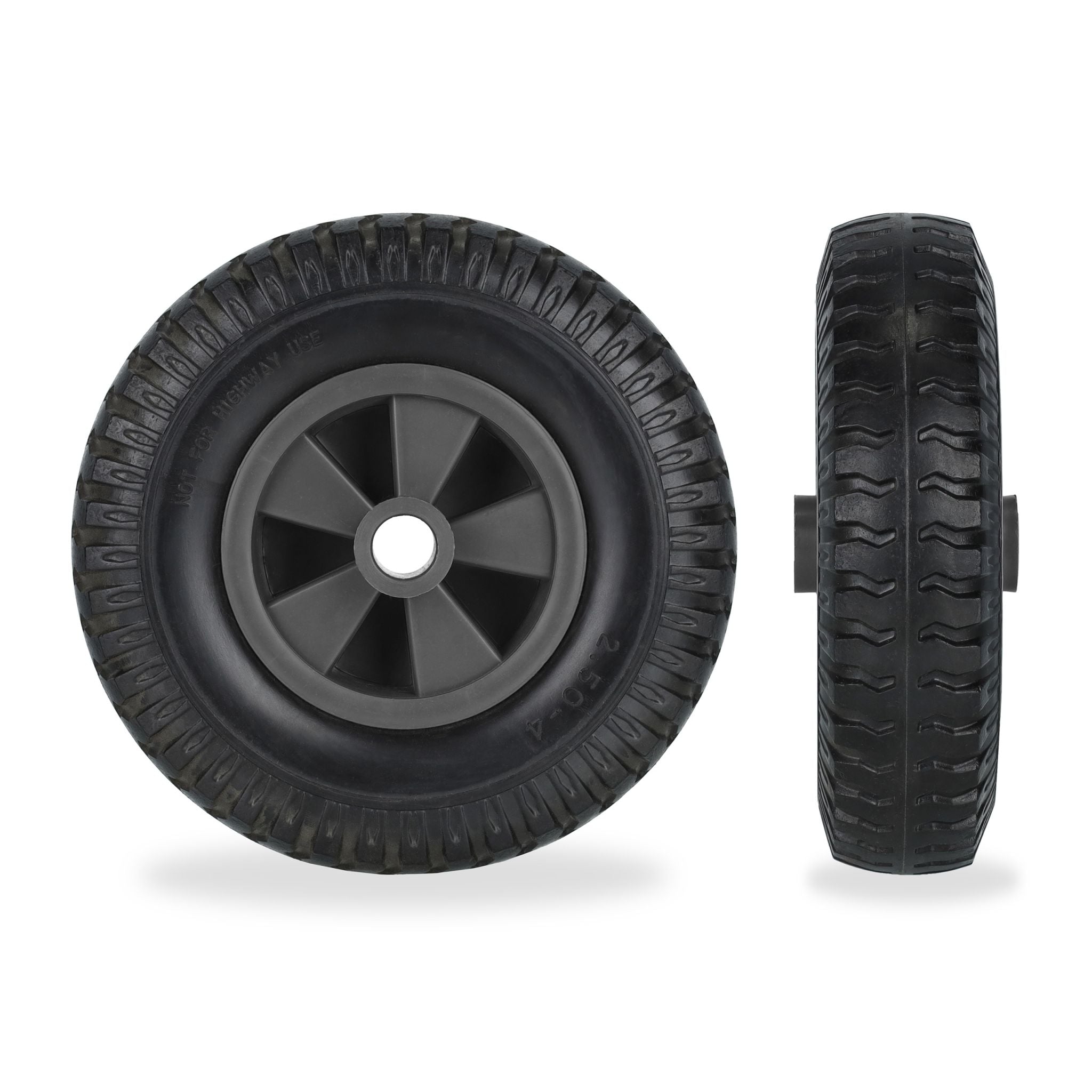 Schubkarrenrad 2.50-4 2er-Set Schwarz von Relaxdays