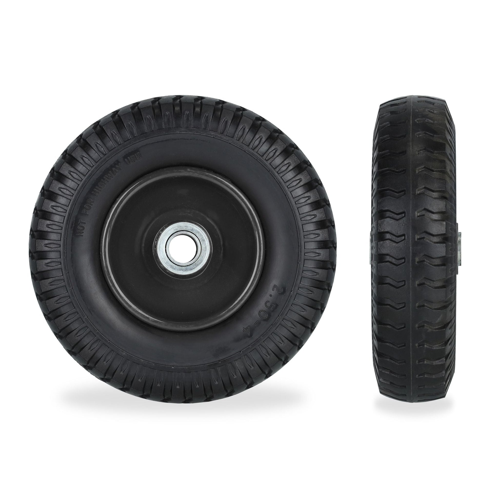 Schubkarrenrad 2.50-4 2er-Set Schwarz von Relaxdays