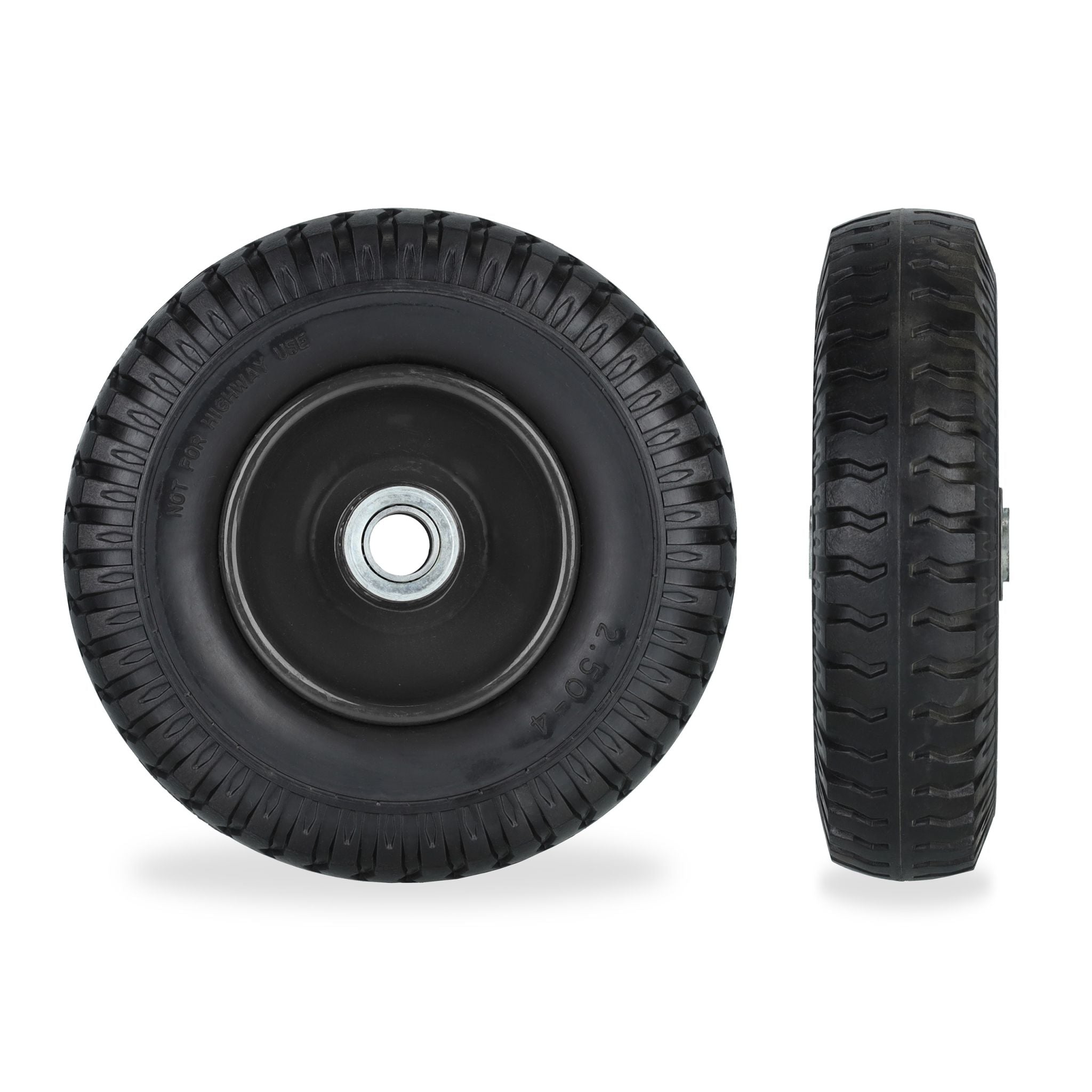 Schubkarrenrad 2.50-4 2er-Set Schwarz von Relaxdays