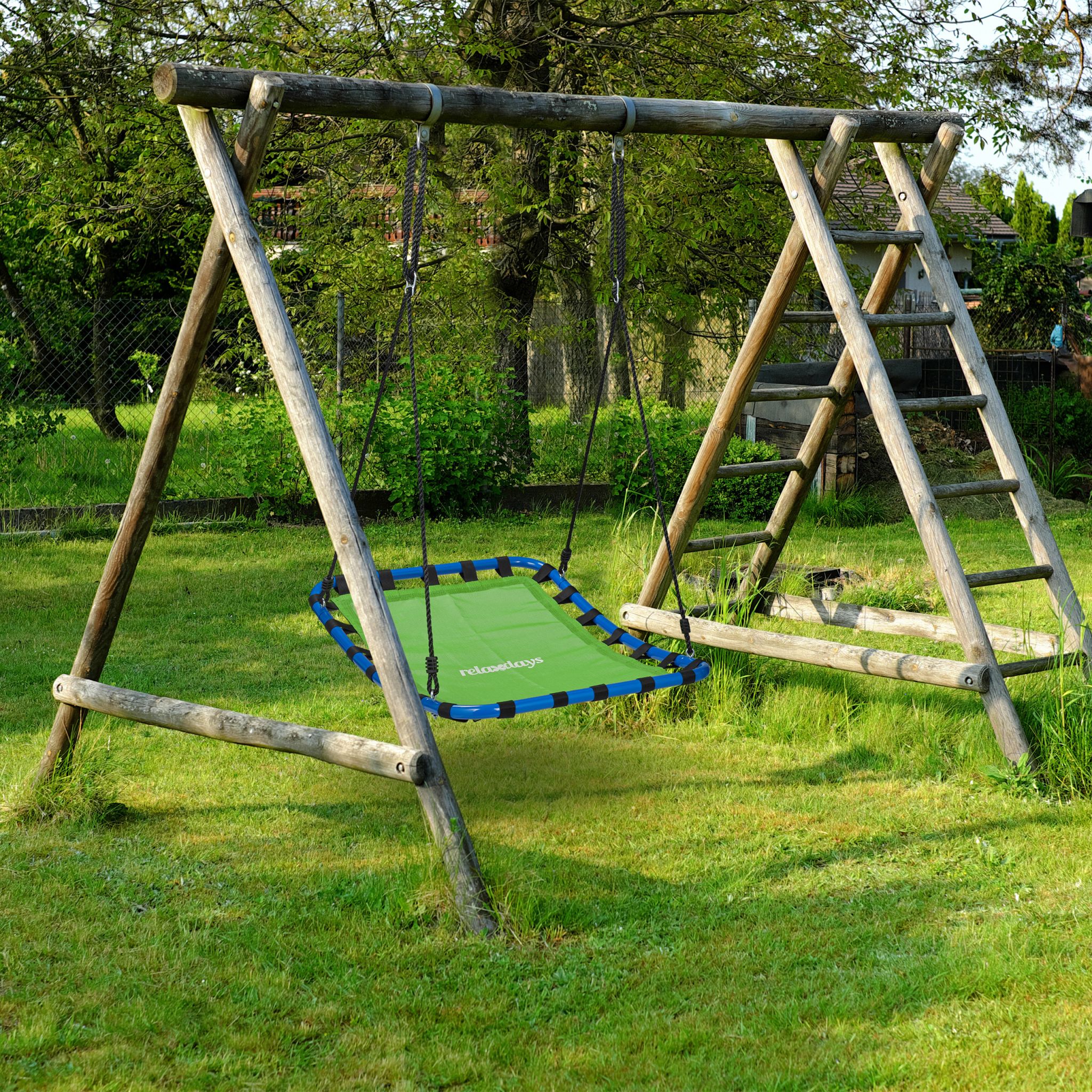 Eckige Nestschaukel in Grün Blau-Grün-Schwarz von Relaxdays