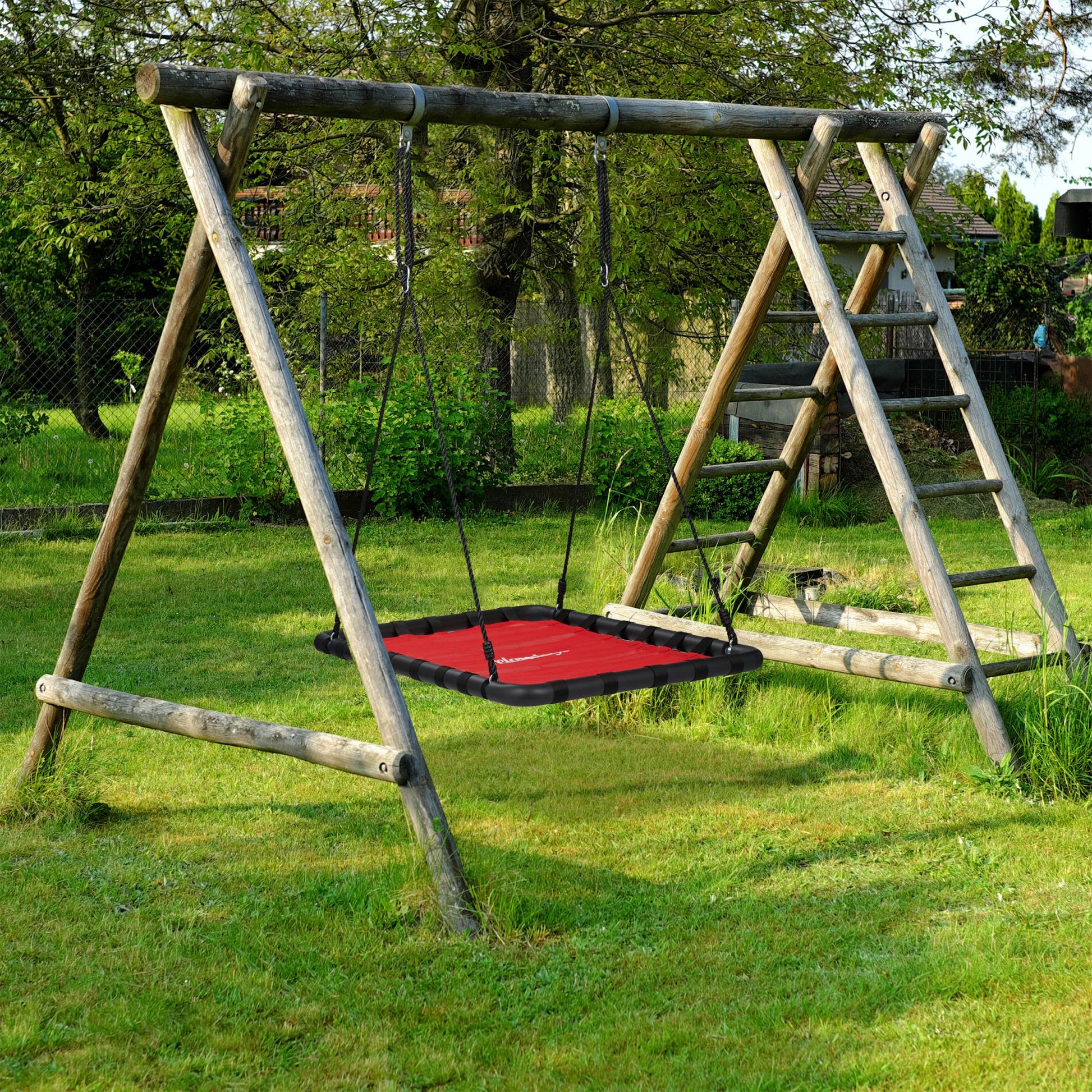 Eckige Nestschaukel in Rot Rot-Schwarz von Relaxdays