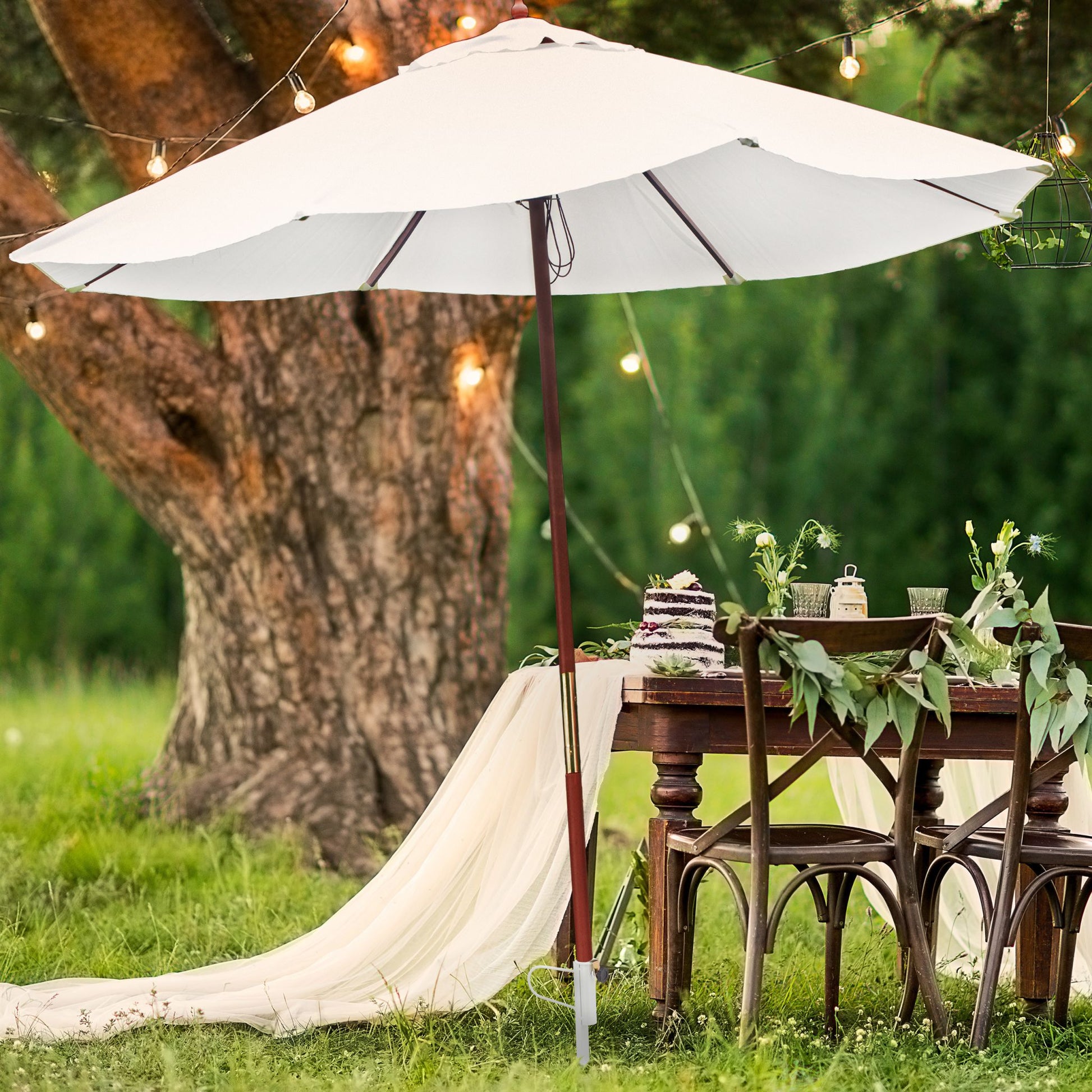 Rasendorn für Sonnenschirm weiss Weiss von Relaxdays