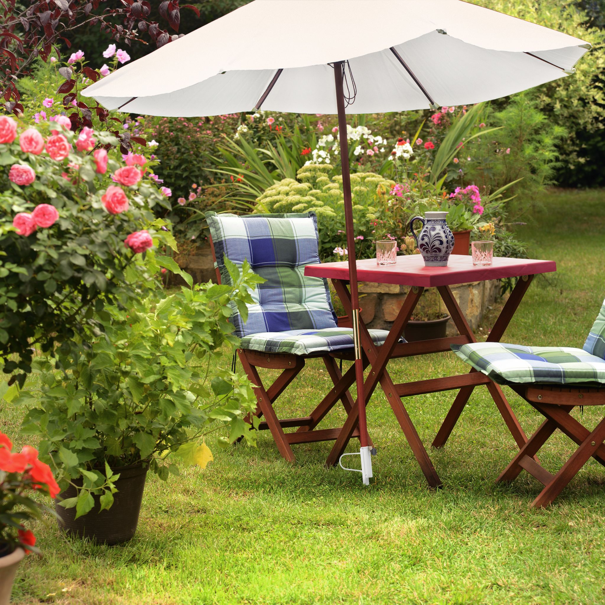 Rasendorn für Sonnenschirm weiss Weiss von Relaxdays