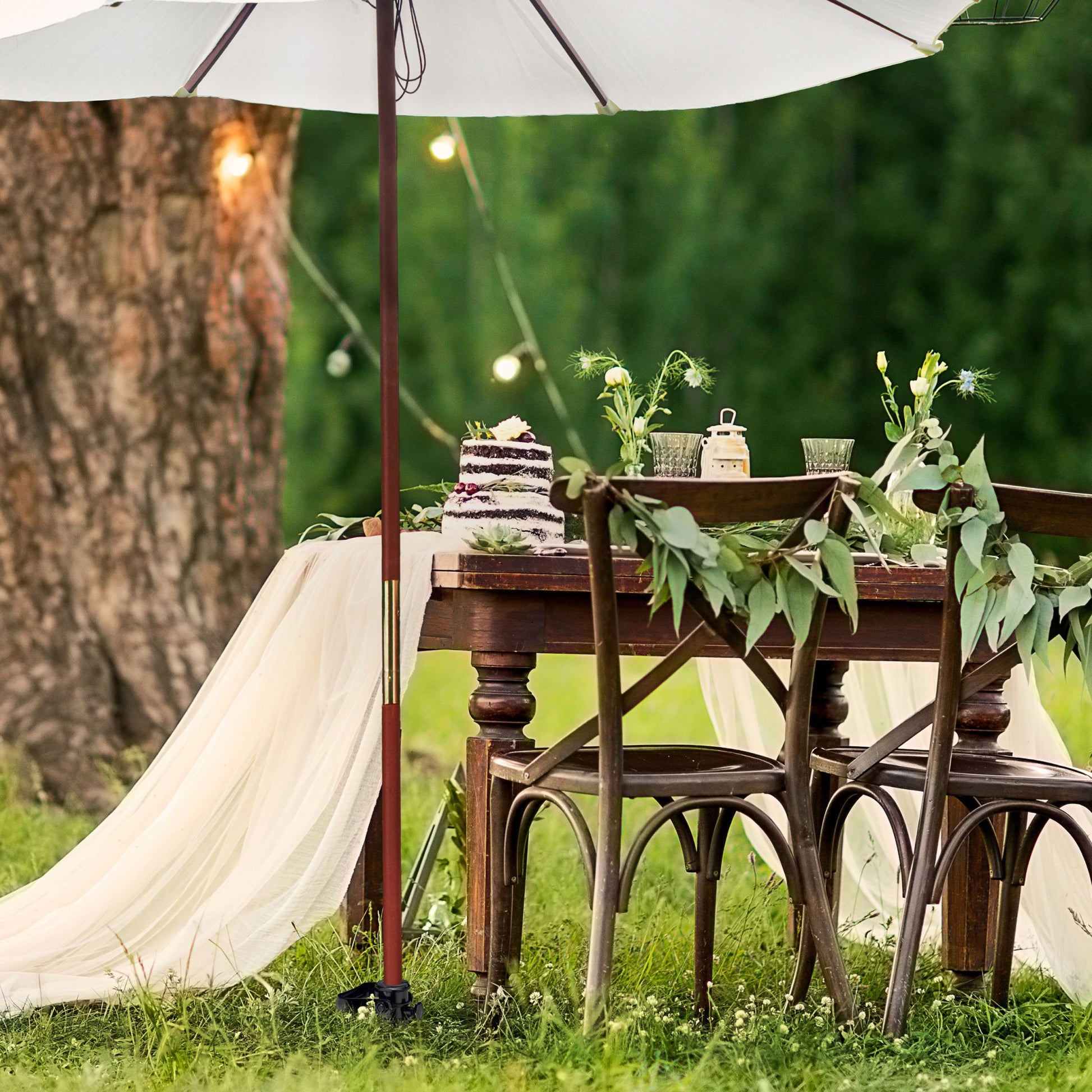 Bodenhülse für Sonnenschirm Schwarz von Relaxdays