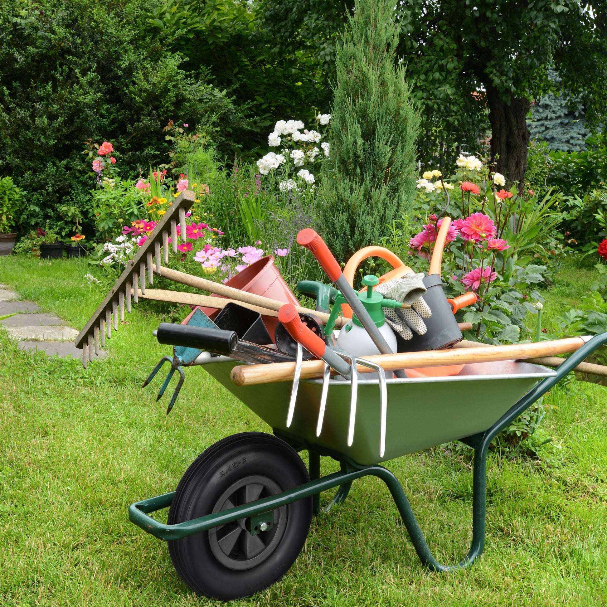 Schubkarrenrad 3.50-6 in Schwarz Schwarz von Relaxdays