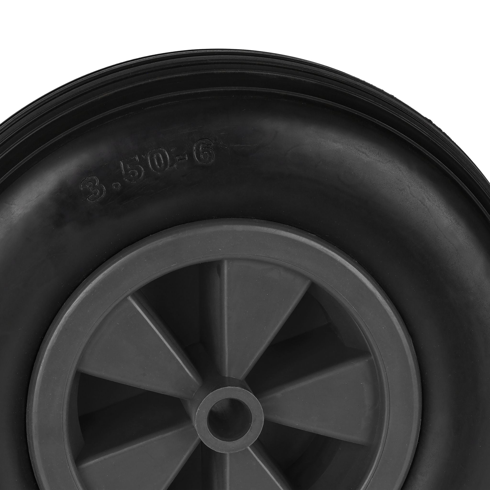 Schubkarrenrad 3.50-6 in Schwarz Schwarz von Relaxdays