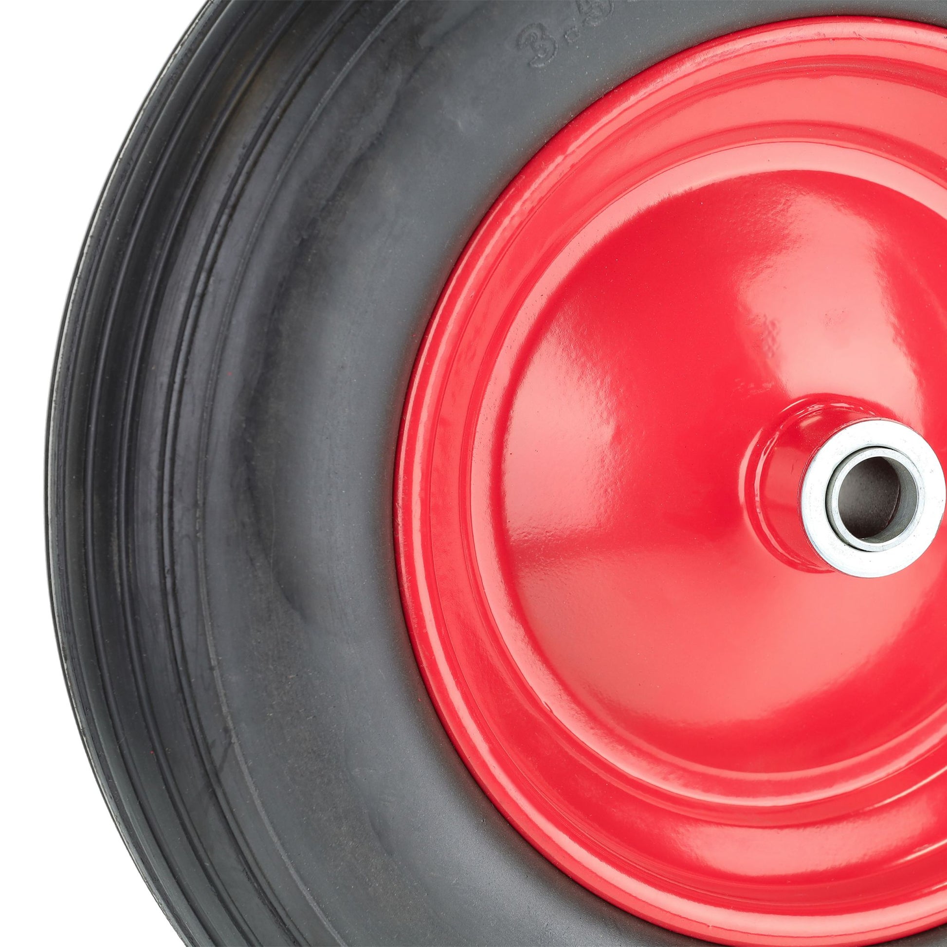 Schubkarrenrad PU 3.50-8 Rot-Schwarz von Relaxdays