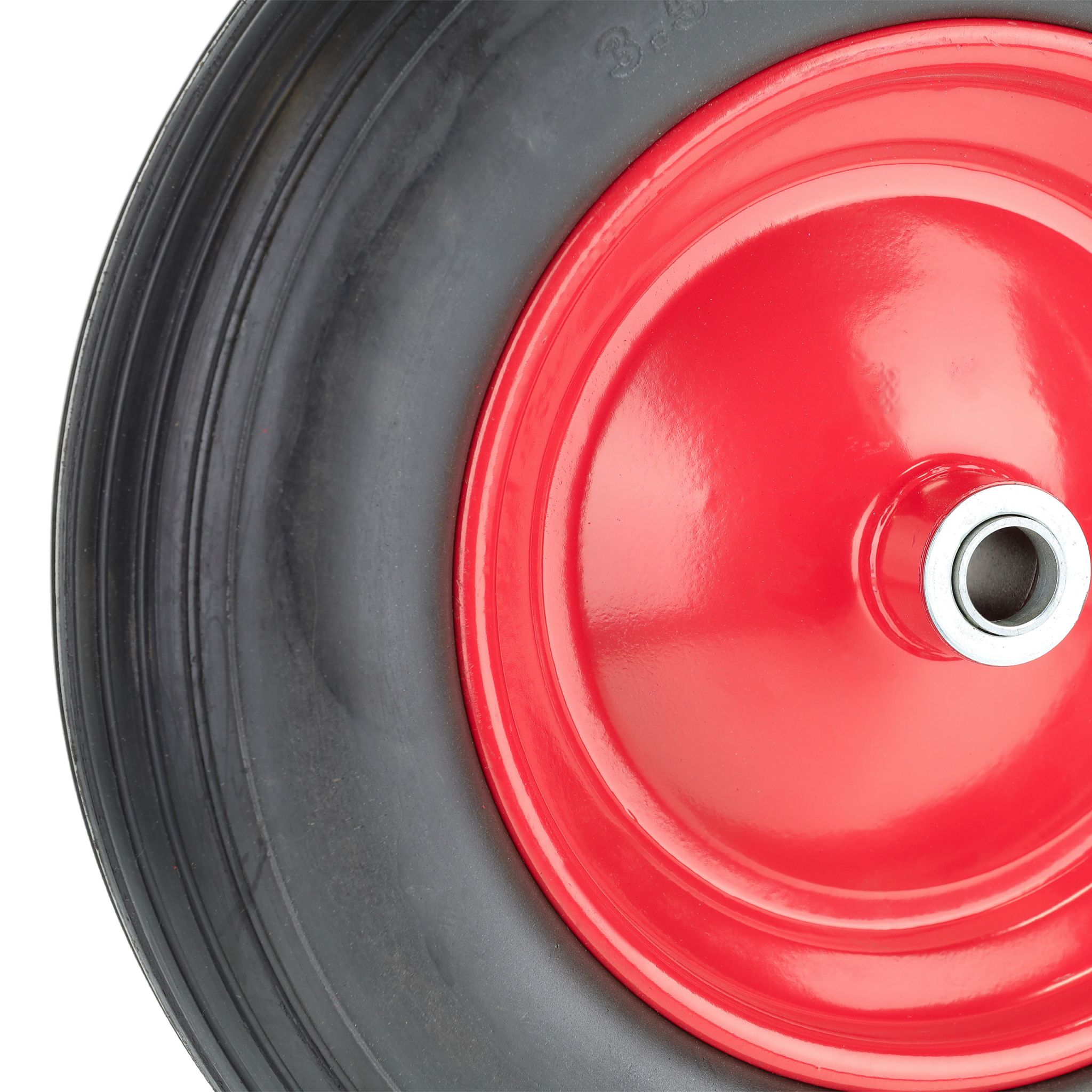 Schubkarrenrad PU 3.50-8 Rot-Schwarz von Relaxdays