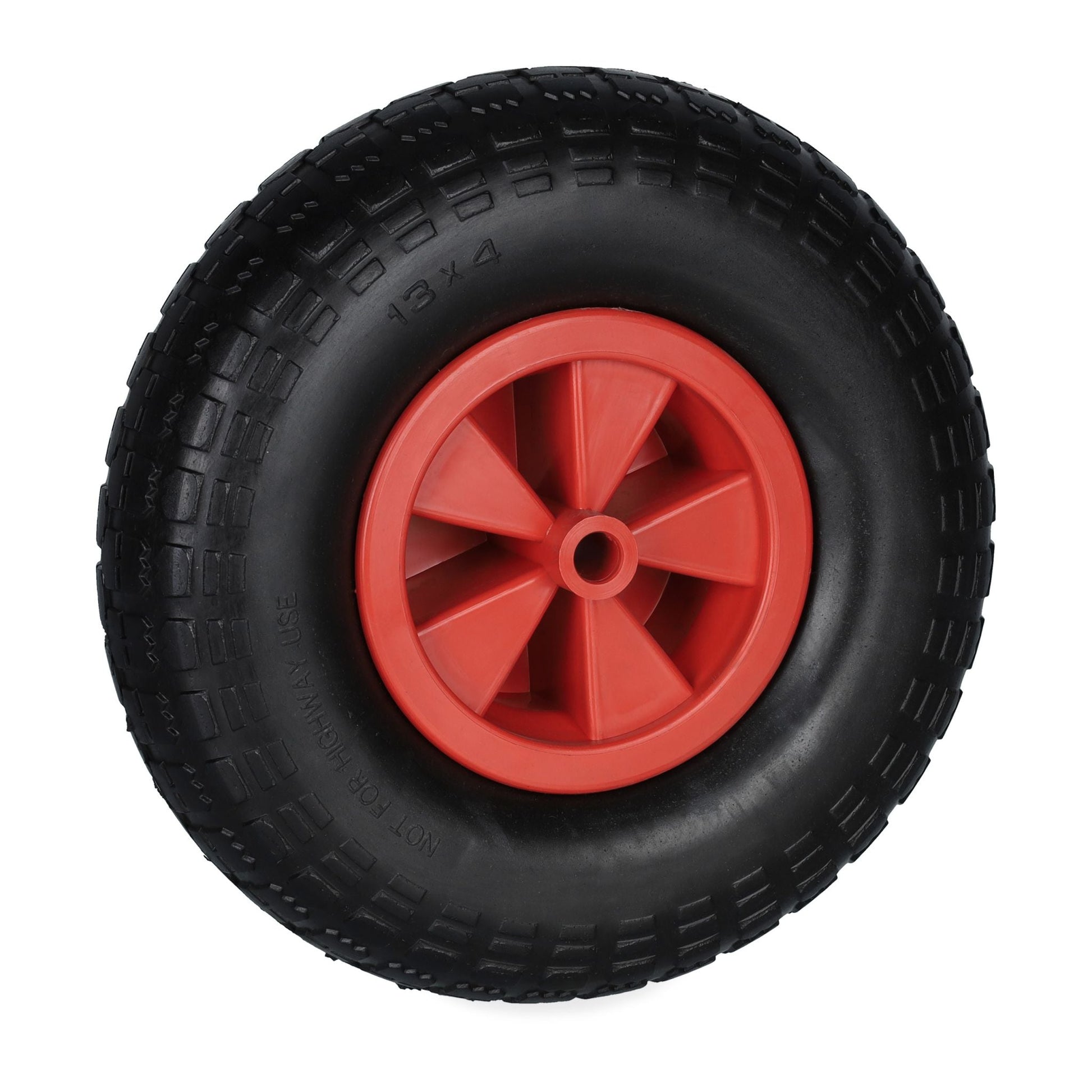 Schubkarrenrad 4.00-6 in Schwarz/Rot Rot-Schwarz von Relaxdays