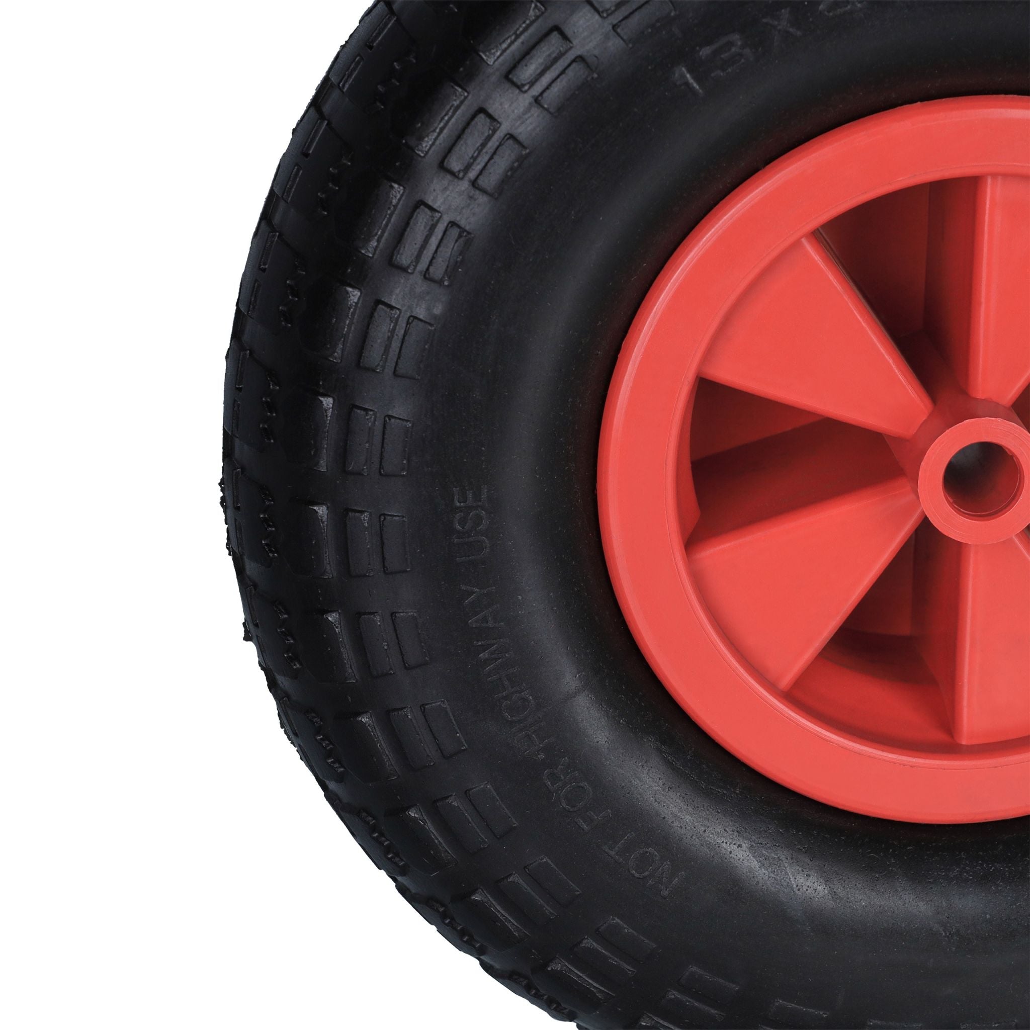 Schubkarrenrad 4.00-6 in Schwarz/Rot Rot-Schwarz von Relaxdays
