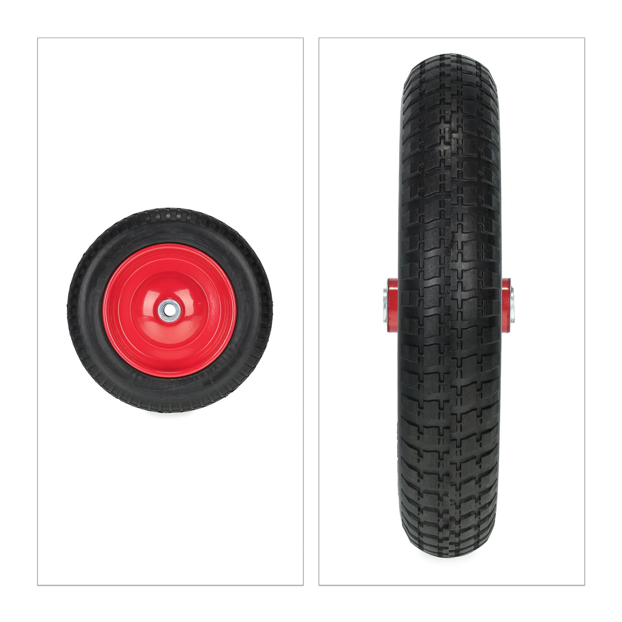 Schubkarrenrad 3.00-8 Rot-Schwarz von Relaxdays