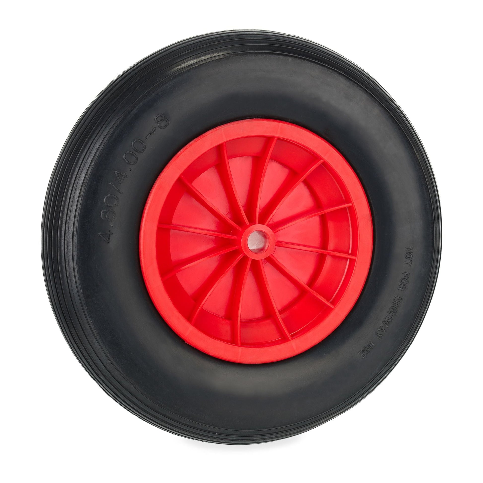 Schubkarrenrad PU 4.80/4.00-8 Rot-Schwarz von Relaxdays