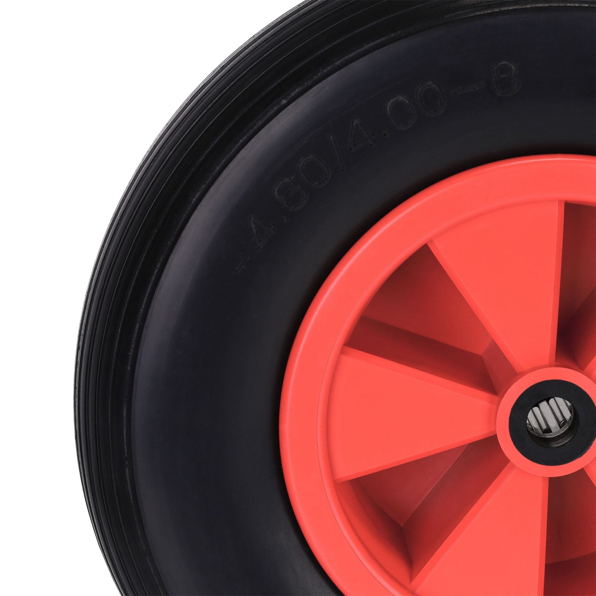Schubkarrenrad PU 4.80/4.00-8 Rot-Schwarz von Relaxdays