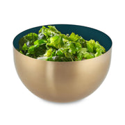 Zweifarbige Salatschüssel Edelstahl Dunkelgrün-Gold von Relaxdays