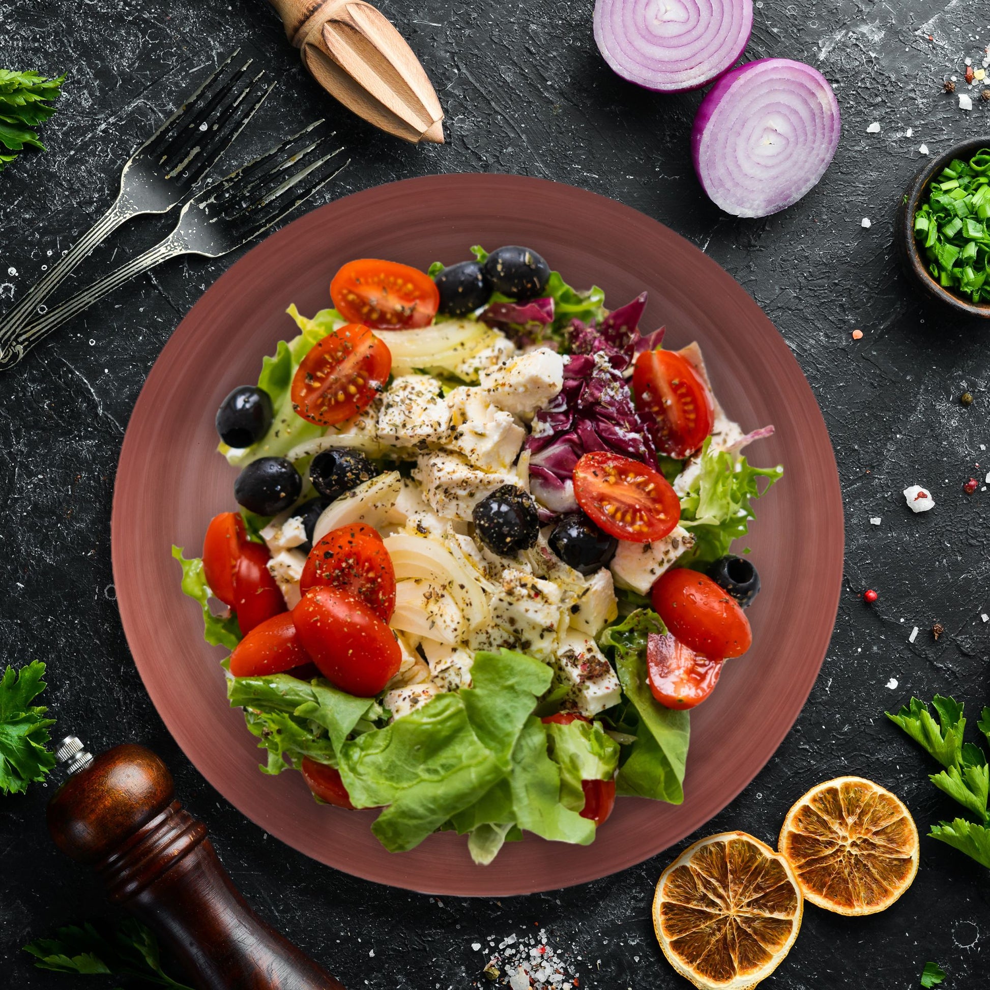 Salatschüssel Edelstahl Kupfer von Relaxdays