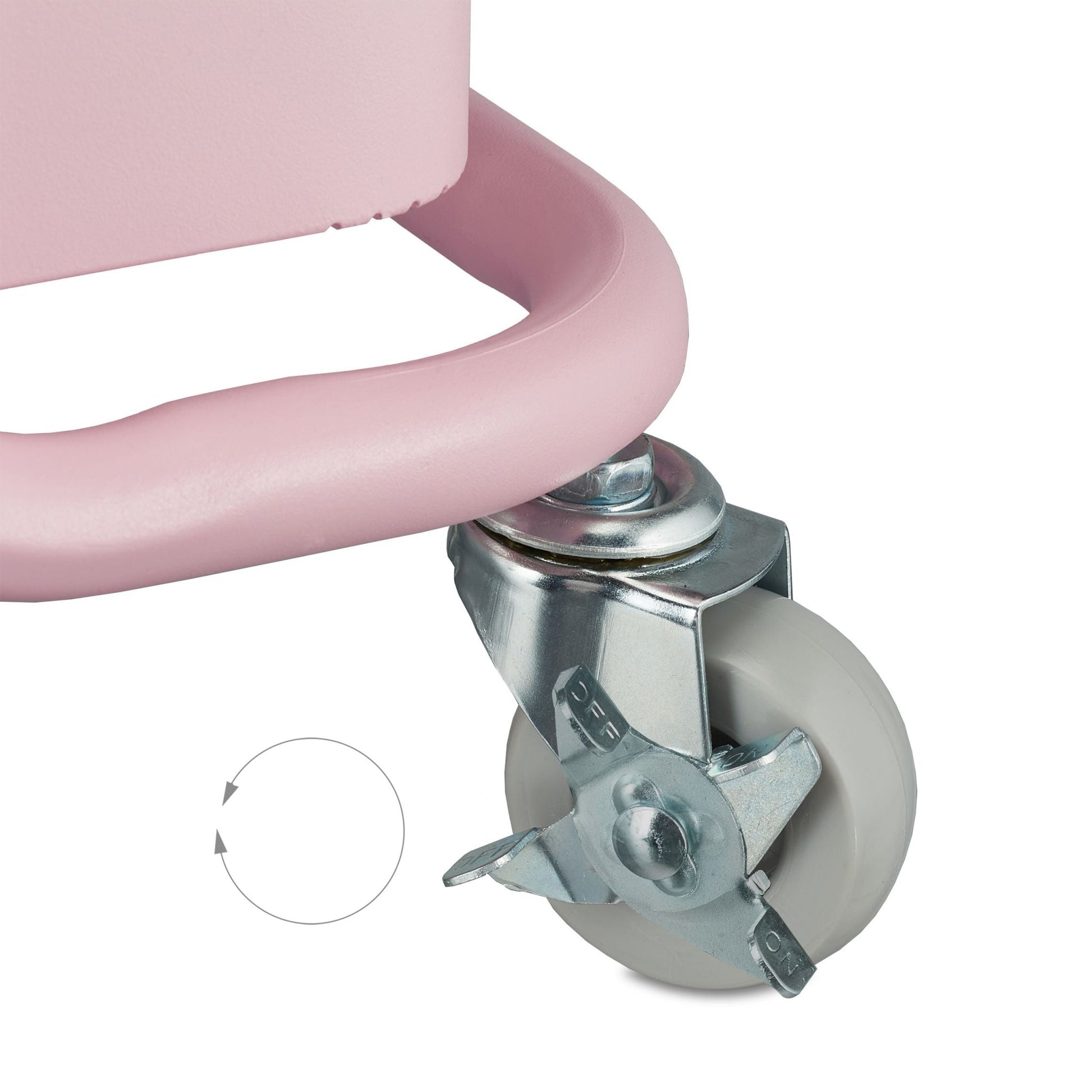 Rollwagen mit 3 Etagen Weiss-Rosa von Relaxdays