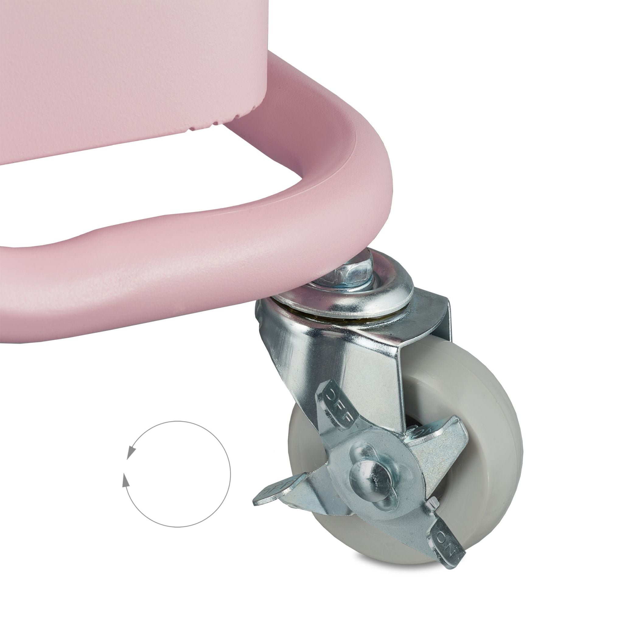 Rollwagen mit 3 Etagen Weiss-Rosa von Relaxdays