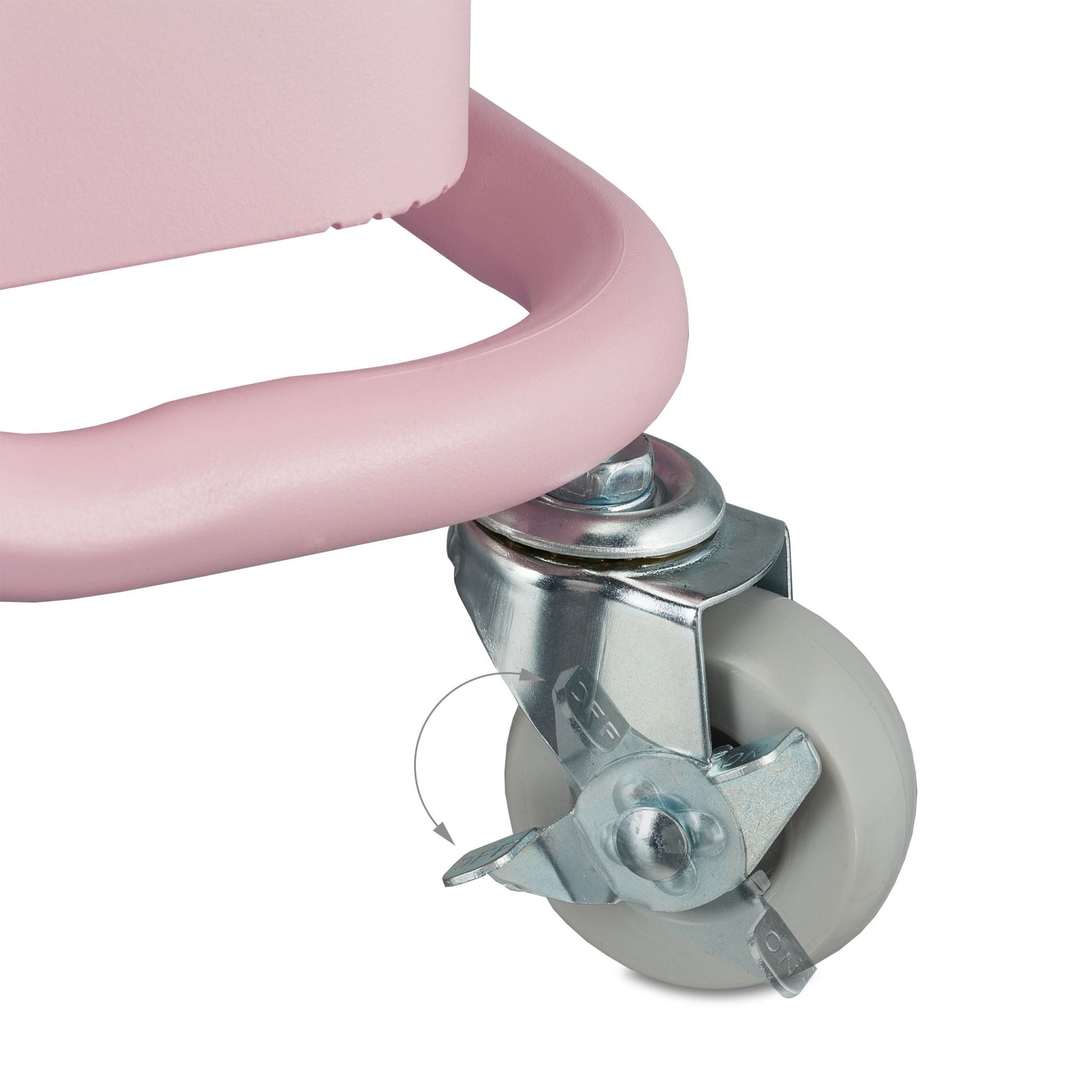 Rollwagen mit 3 Etagen Weiss-Rosa von Relaxdays