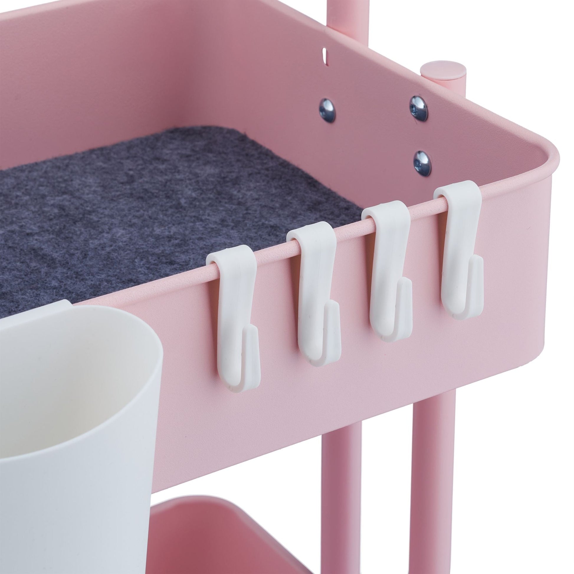 Rollwagen mit 3 Etagen Weiss-Rosa von Relaxdays