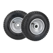 Schubkarrenrad 2.50-4 2er-Set Schwarz-Silber von Relaxdays