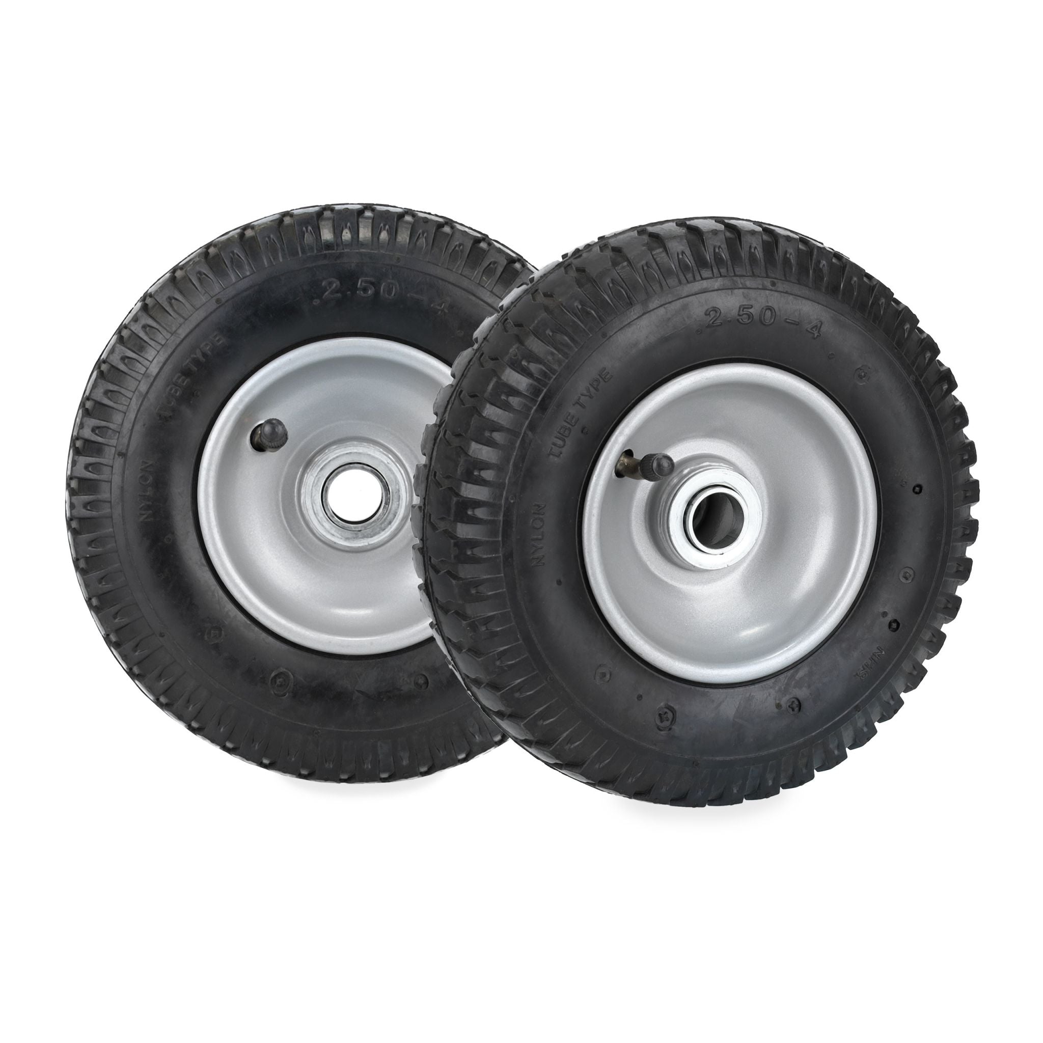 Schubkarrenrad 2.50-4 2er-Set Schwarz-Silber von Relaxdays