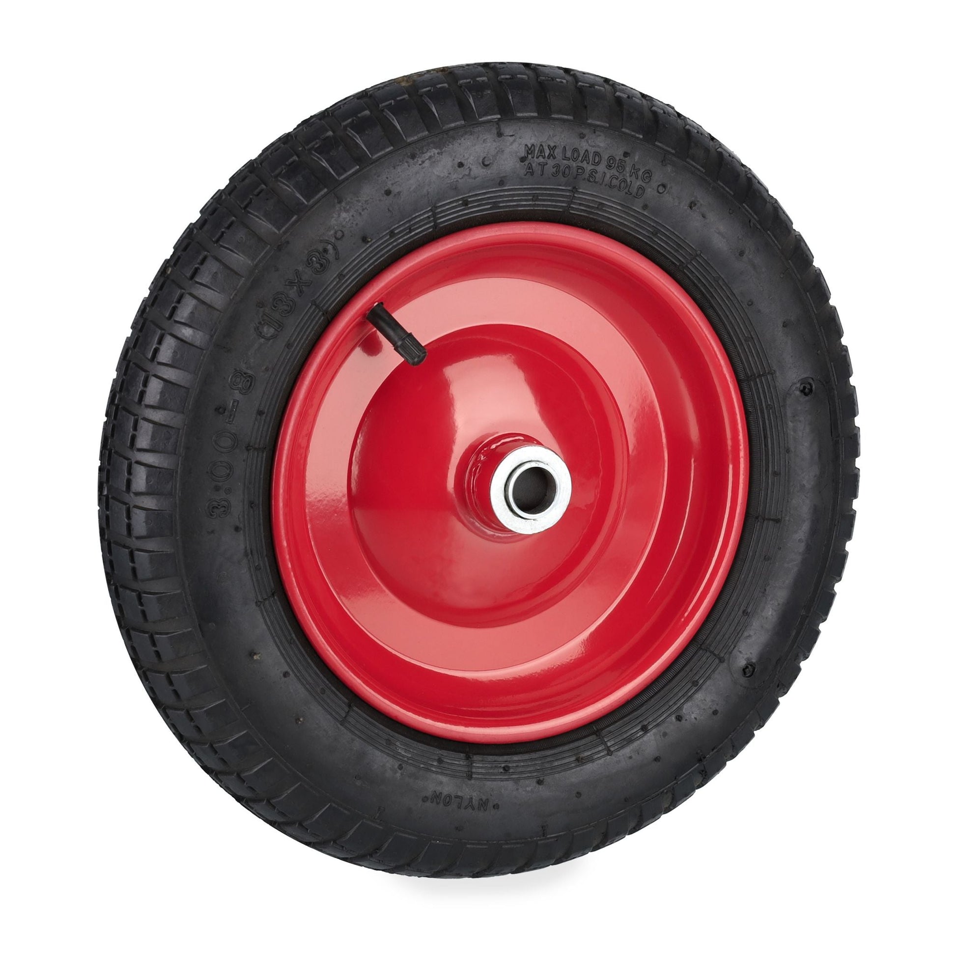 Schubkarrenrad 3.00-8 luftbereift Rot-Schwarz von Relaxdays