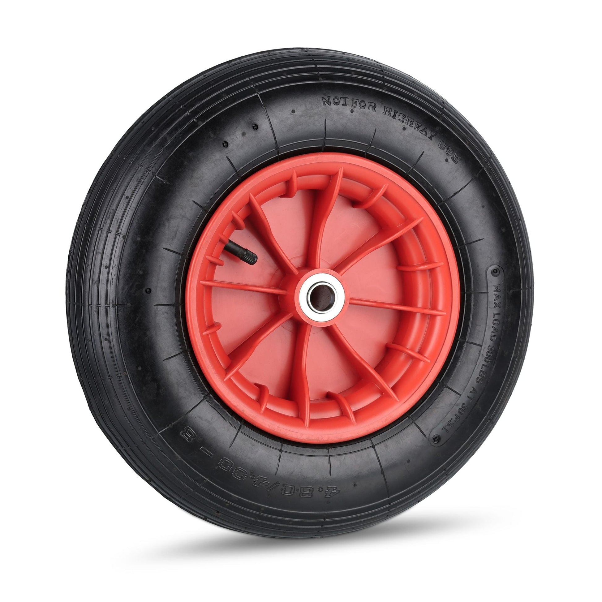 Schubkarrenrad 4.80/4.00-8 luftbereift Rot-Schwarz von Relaxdays