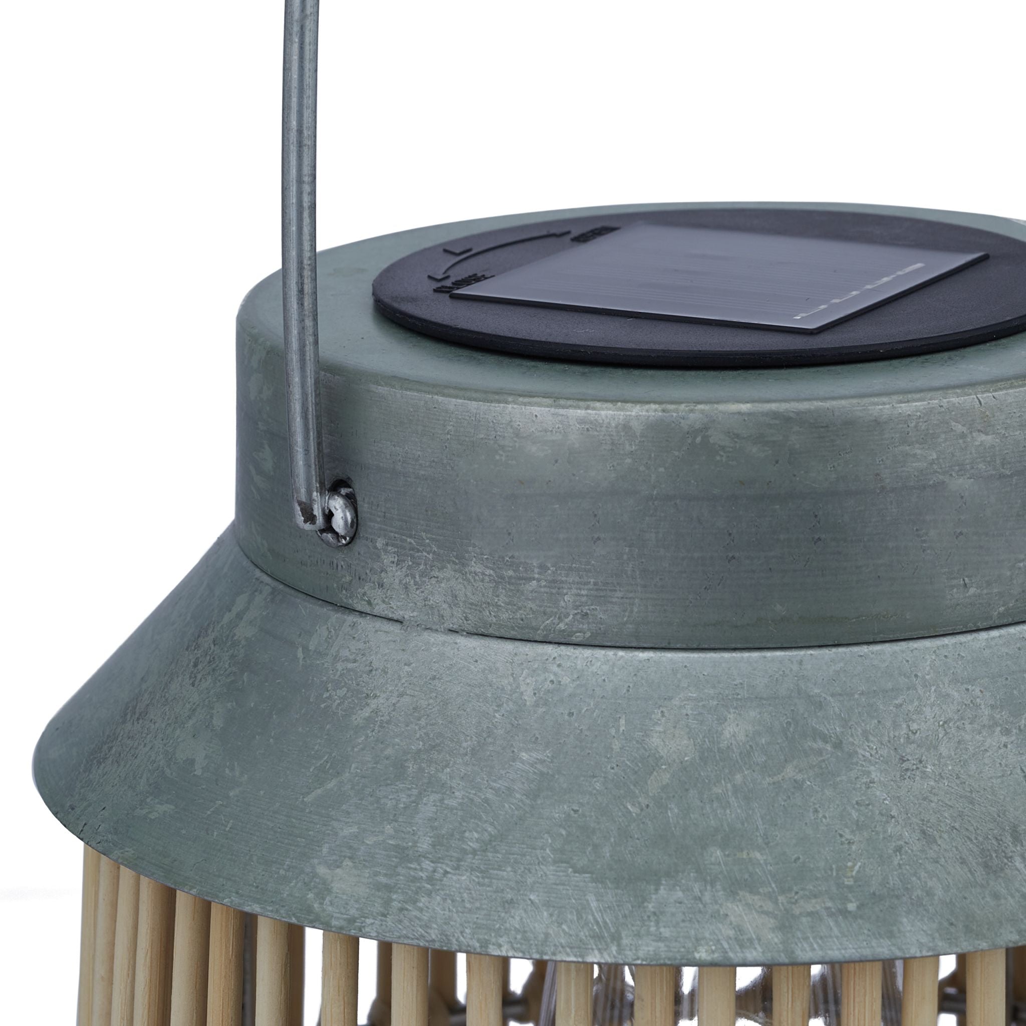 Solarlampe Rattan & Metall Hellbraun-Silber von Relaxdays