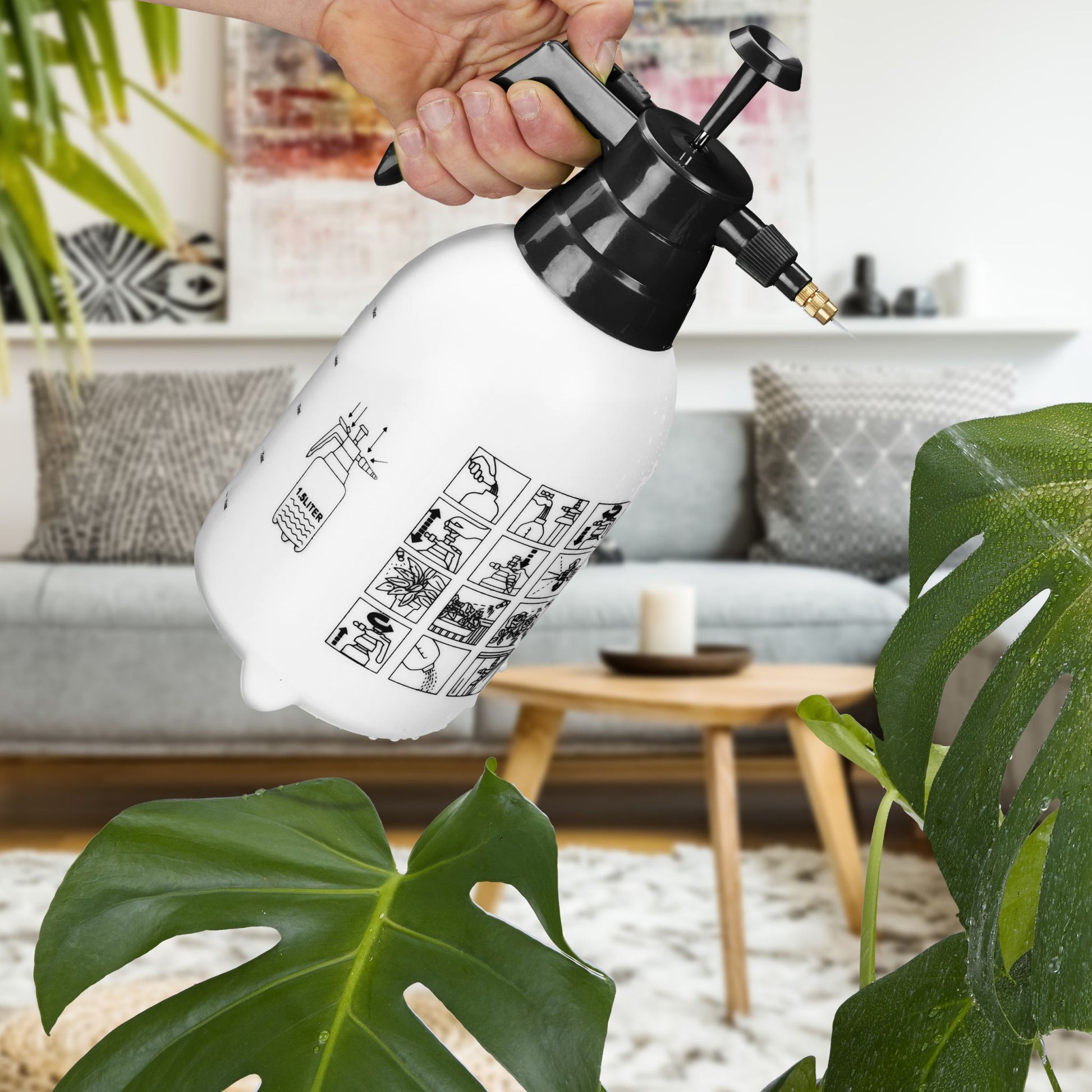 Drucksprüher 2 Liter schwarz Weiss-Schwarz von Relaxdays