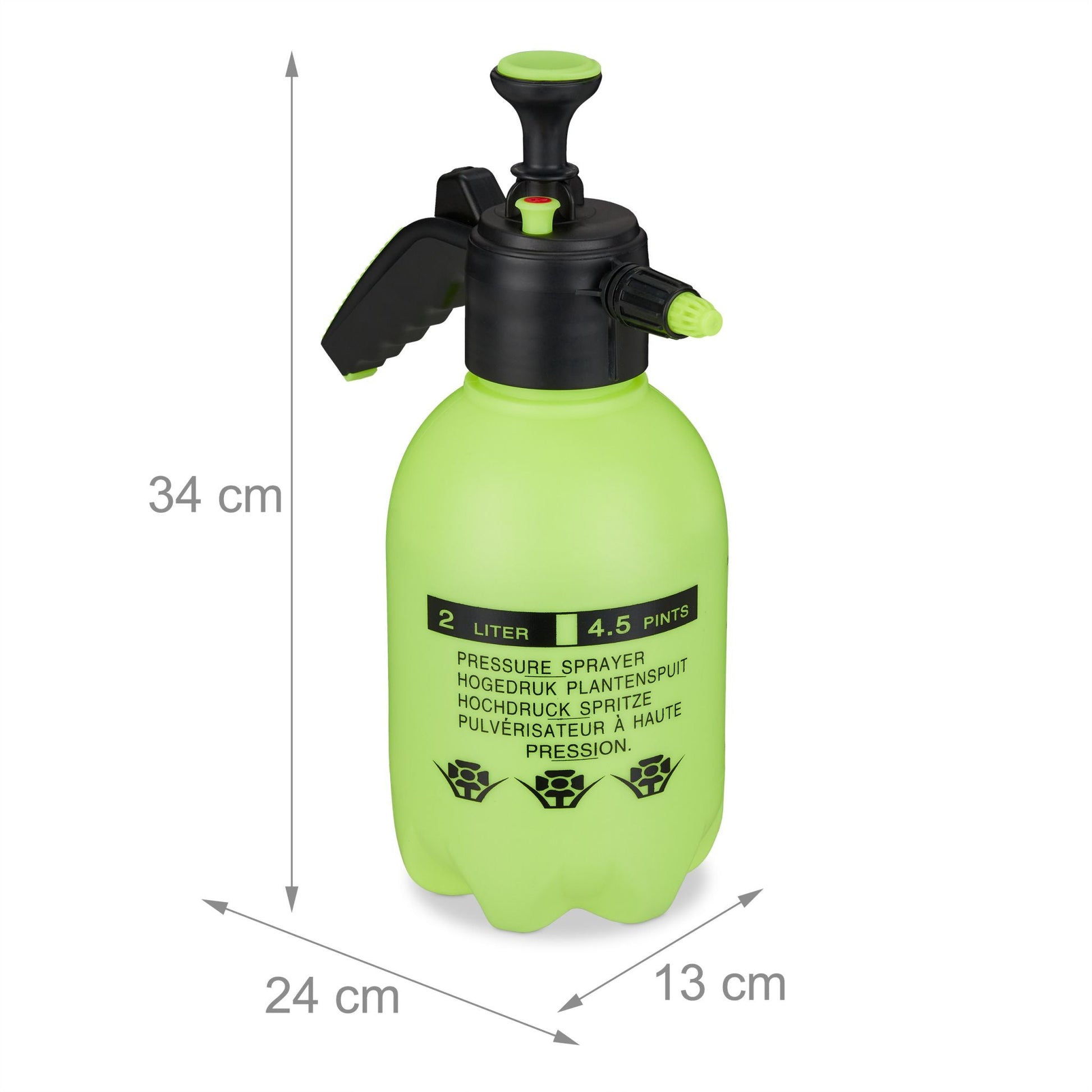 Drucksprüher 2L Grün-Schwarz von Relaxdays