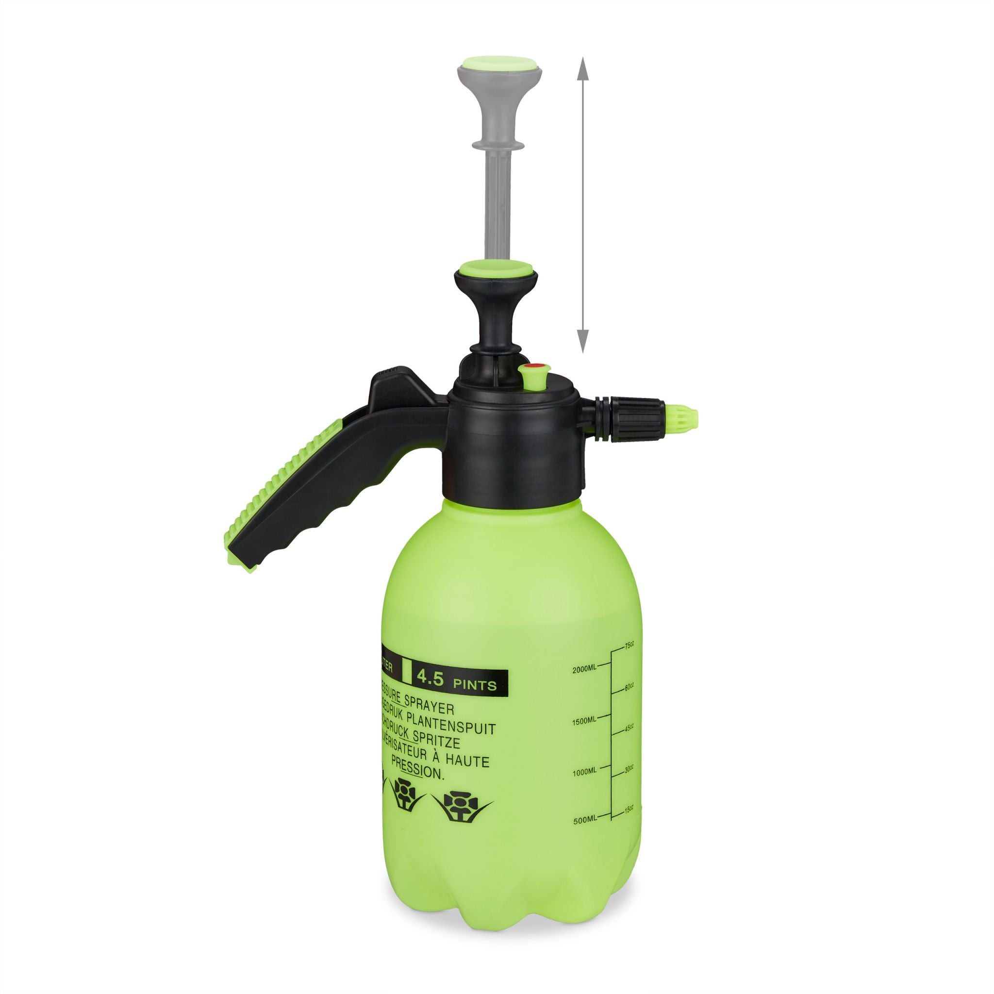 Drucksprüher 2L Grün-Schwarz von Relaxdays