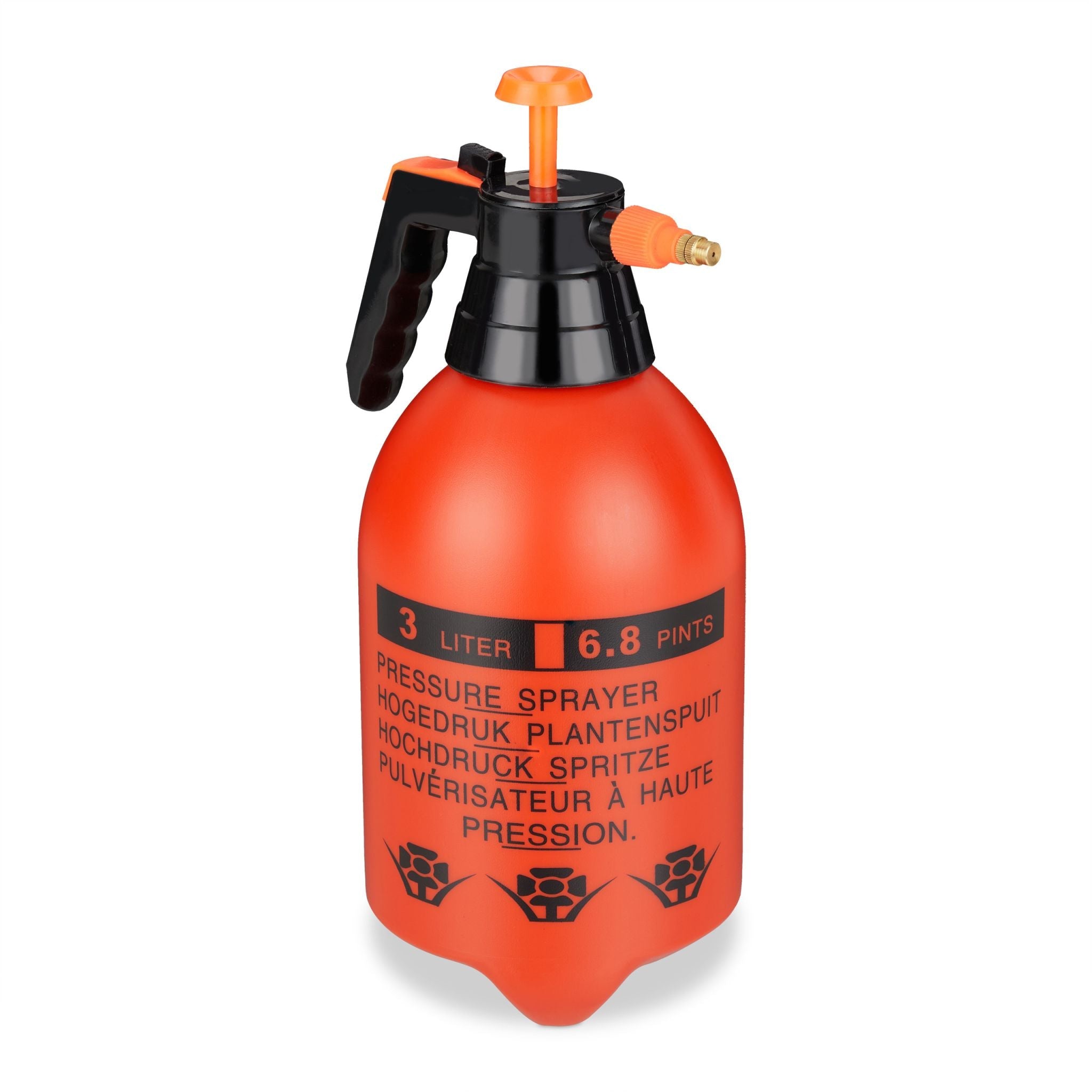 Drucksprüher 3 Liter orange Orange-Schwarz von Relaxdays