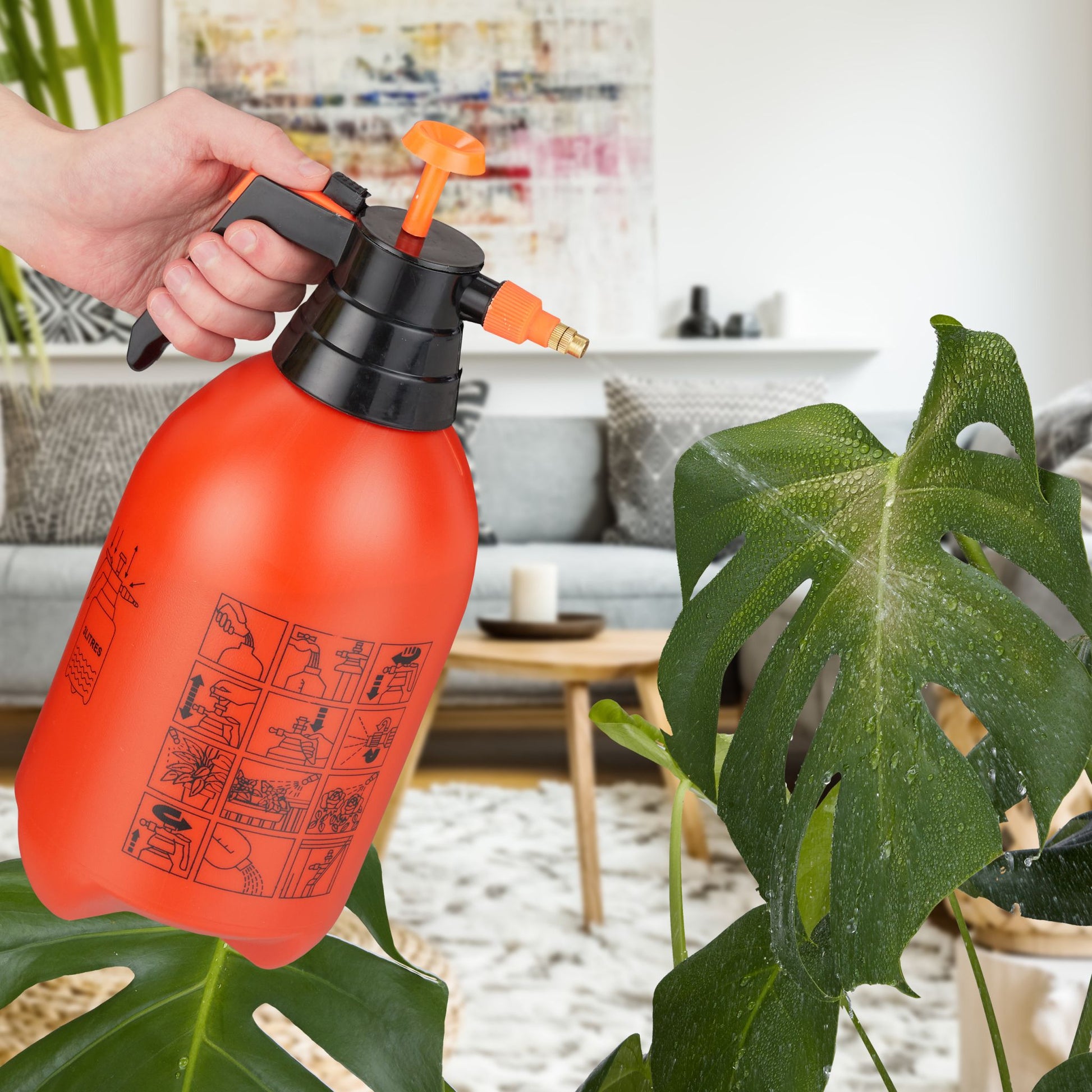 Drucksprüher 3 Liter orange Orange-Schwarz von Relaxdays