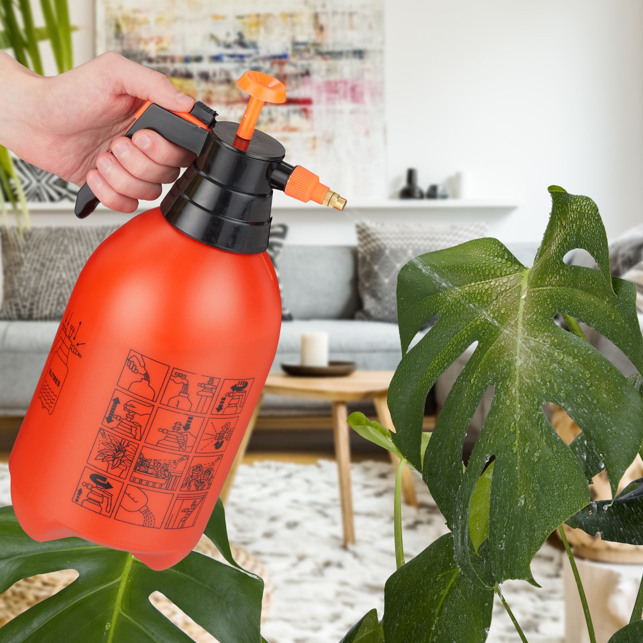 Drucksprüher 3 Liter orange Orange-Schwarz von Relaxdays